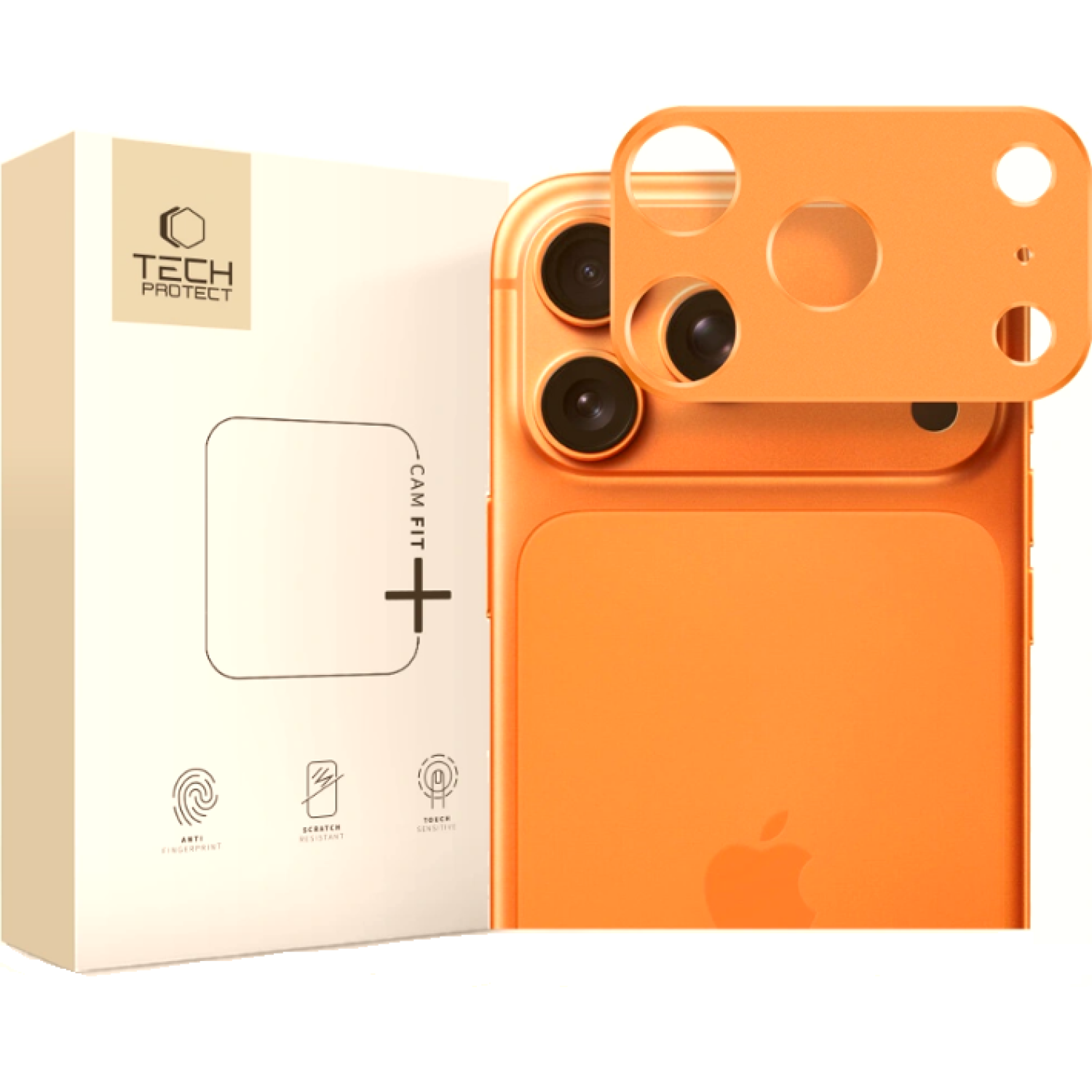 Κάλυμμα Κάμερας iPhone 17 Pro Tech-Protect Camalloy Fit+ Προστατευτικό Μεταλλικό - Cosmic Orange (5906302334537)