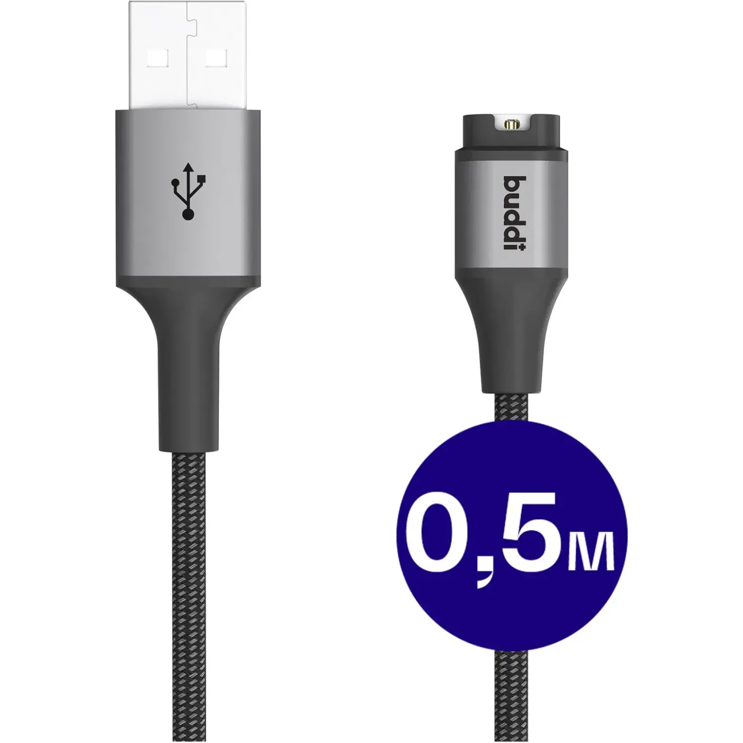 Καλώδιο Φόρτισης Garmin Watch Buddi Flex Καλώδιο USB-A 50cm 5W 5 Έτη Εγγύηση - Black (8719246548499)