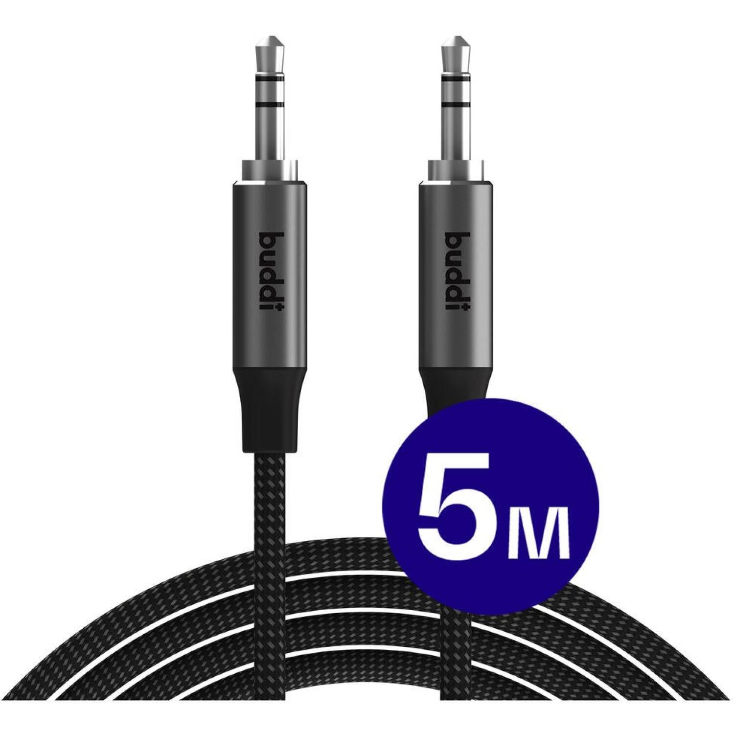 Καλώδιο Ήχου Buddi Flex 3.5mm Jack Aux Audio Cable 3.5mm Jack (male) σε 3.5mm Jack (male) 500cm 5 Έτη Εγγύηση Black