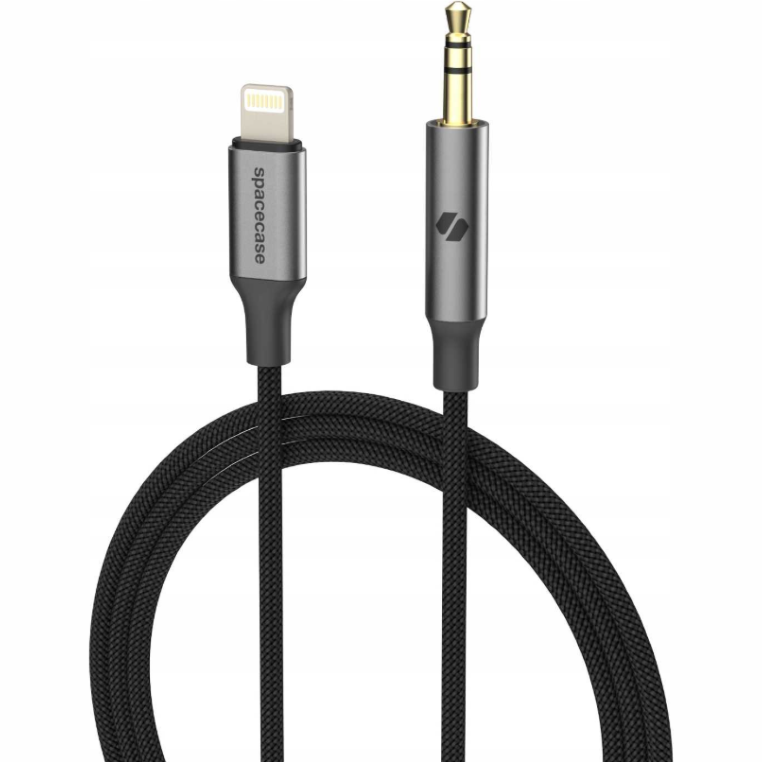 Καλώδιο Ήχου Spacecase SoundLink Lightning (Male) σε AUX Jack 3.5mm (Male) με DAC Τσιπ 100cm - Space Gray (5905719141455)