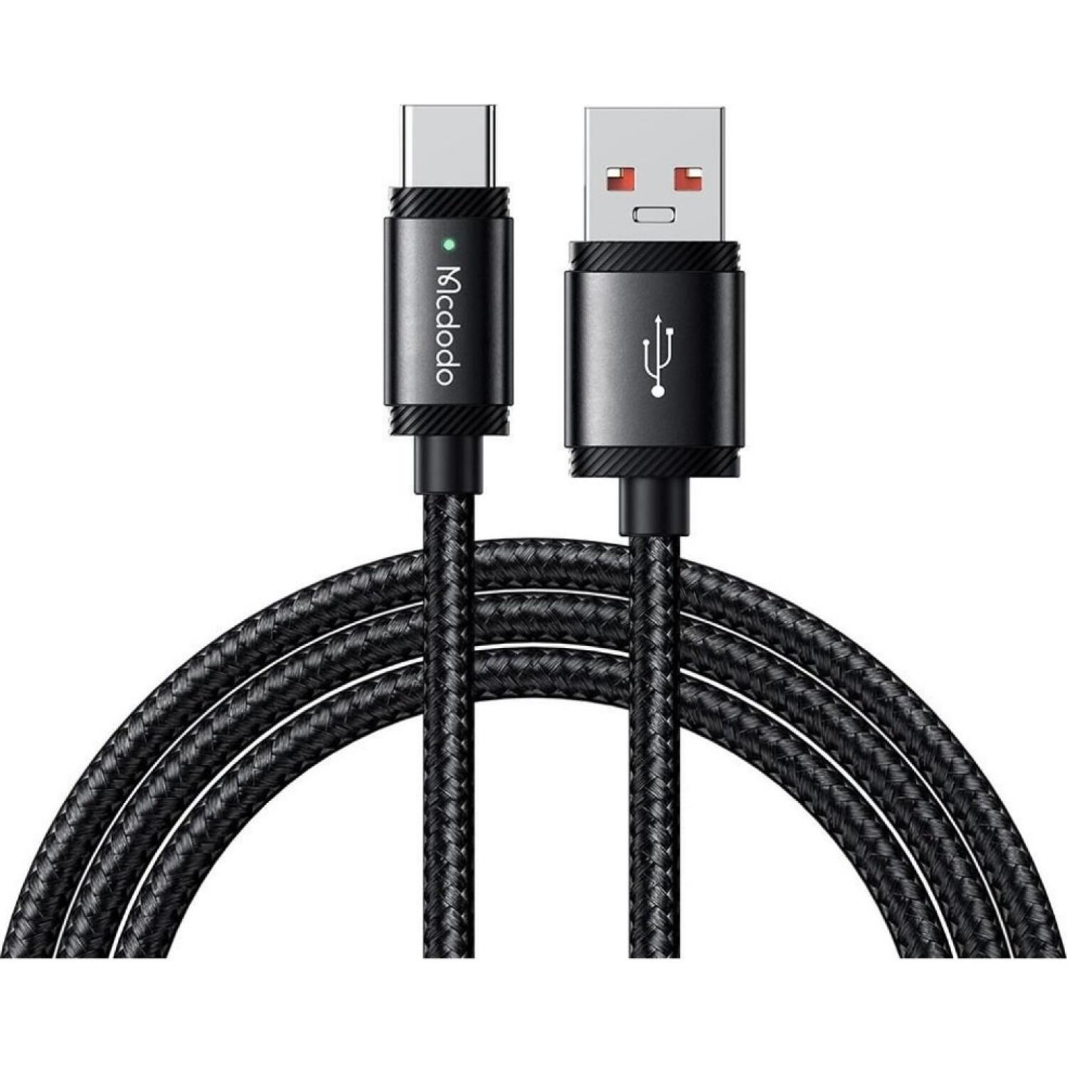 Καλώδιο Mcdodo Super Charging USB-A σε Type-C για Γρήγορη Φόρτιση & Μεταφορά Δεδομένων με LED 150cm 120W - Black (CA-4730)