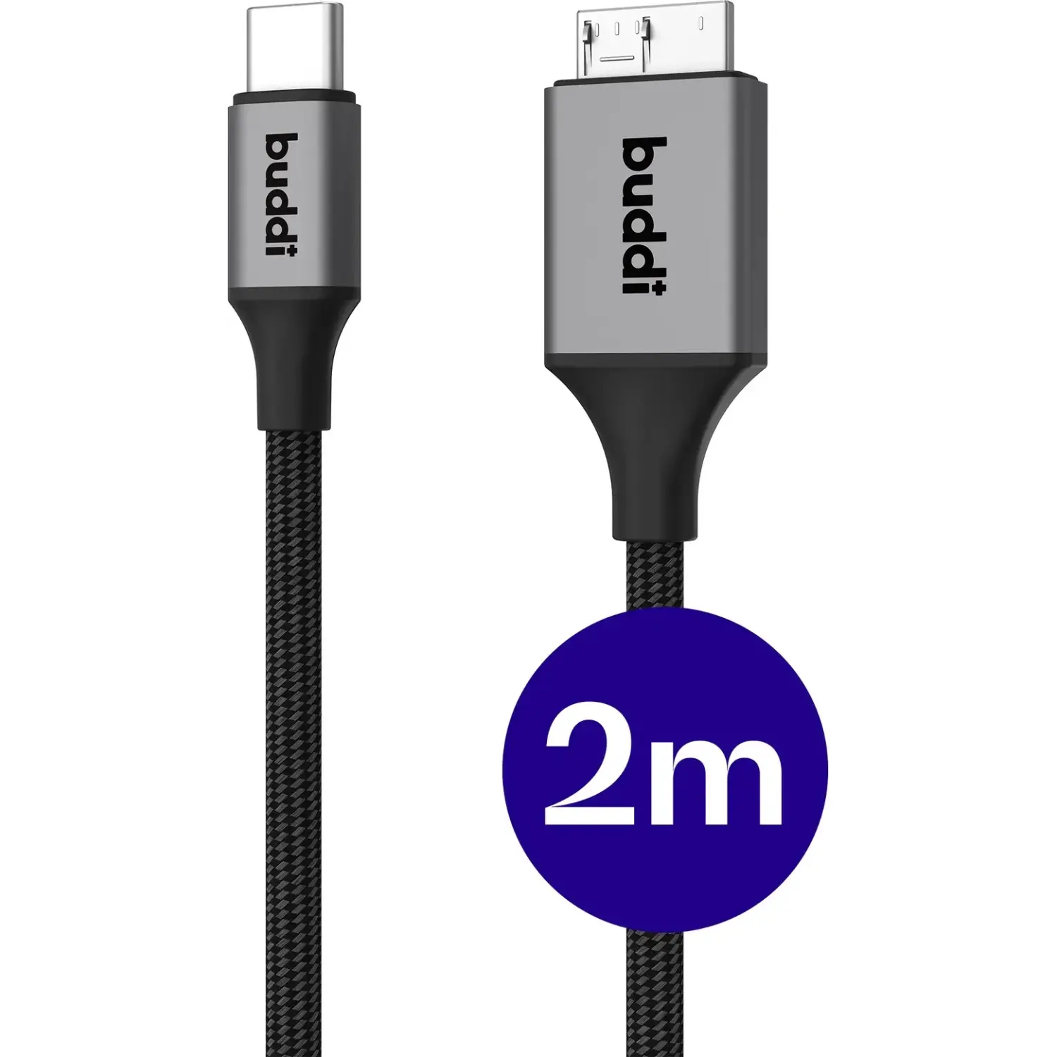 Καλώδιο Type-C Buddi Flex Φόρτισης 12W και Μεταφοράς Δεδομένων 5Gbps σε Micro USB-B 200cm 5 Έτη Εγγύηση Black