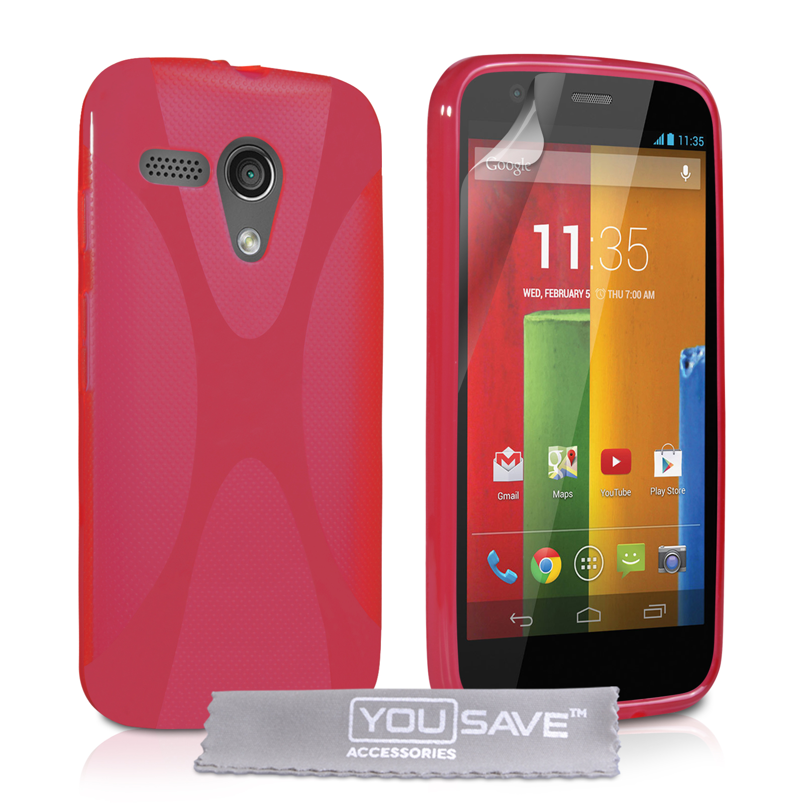 Κόκκινη Θήκη Σιλικόνης Motorola Moto G