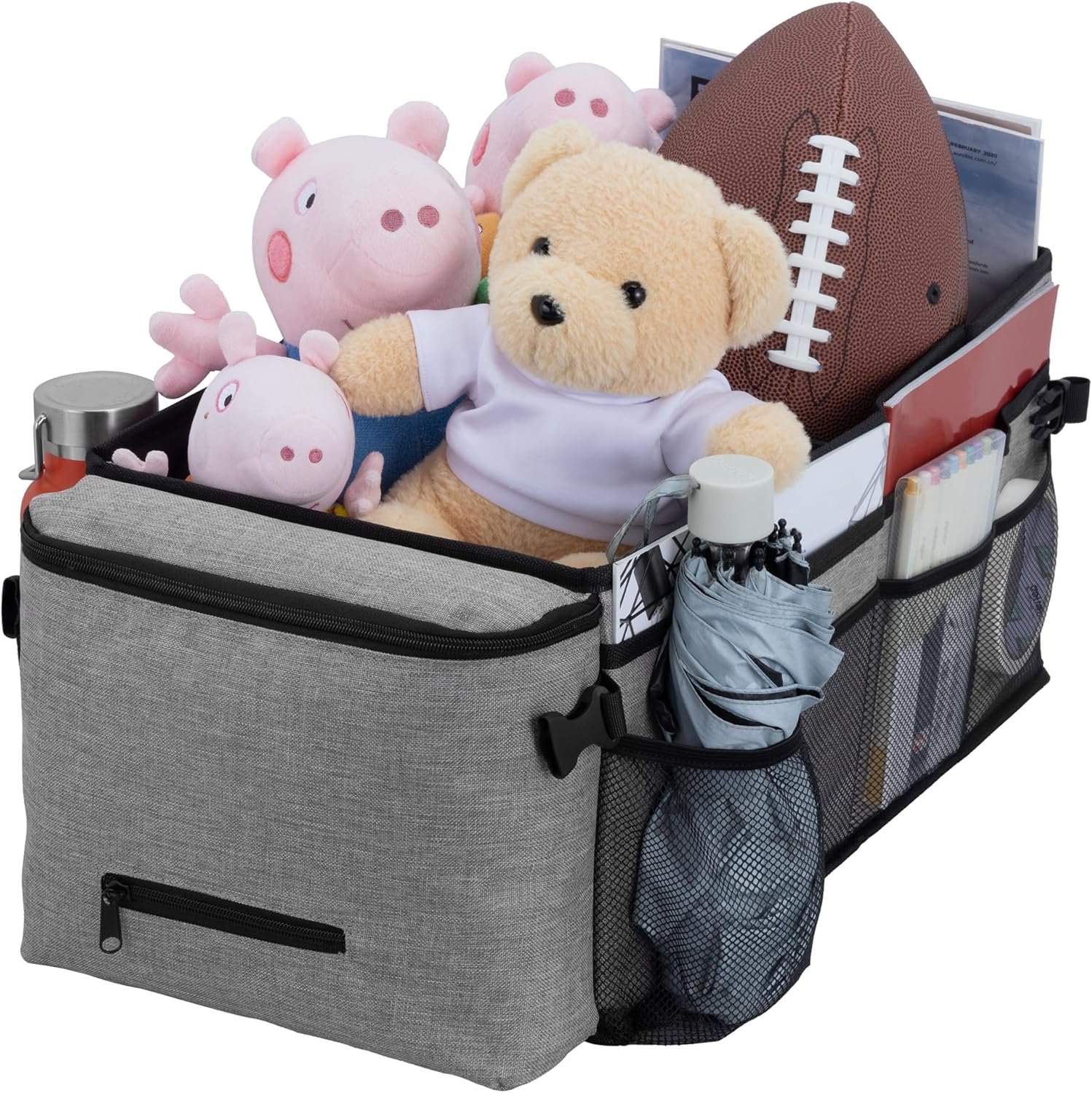 Κουτί Αποθήκευσης Navaris Car Organizer Box Αναδιπλούμενο για Οργάνωση Αυτοκινήτου 45 x 25 x 23,5 cm Grey