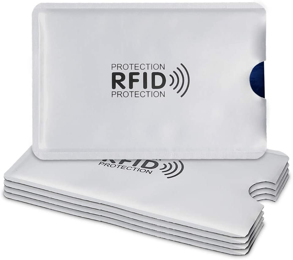 KW Credit Card Sleeves - Αντικλεπτική Θήκη Προστασίας RFID για Πιστωτικές Κάρτες - 9 x 6.2 cm - 5 Τεμάχια - Silver