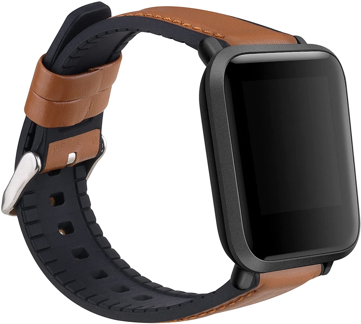 KW Δερμάτινο Λουράκι (20mm) με Σιλικόνη - Huami Amazfit Bip / Bip Lite - Brown / Black