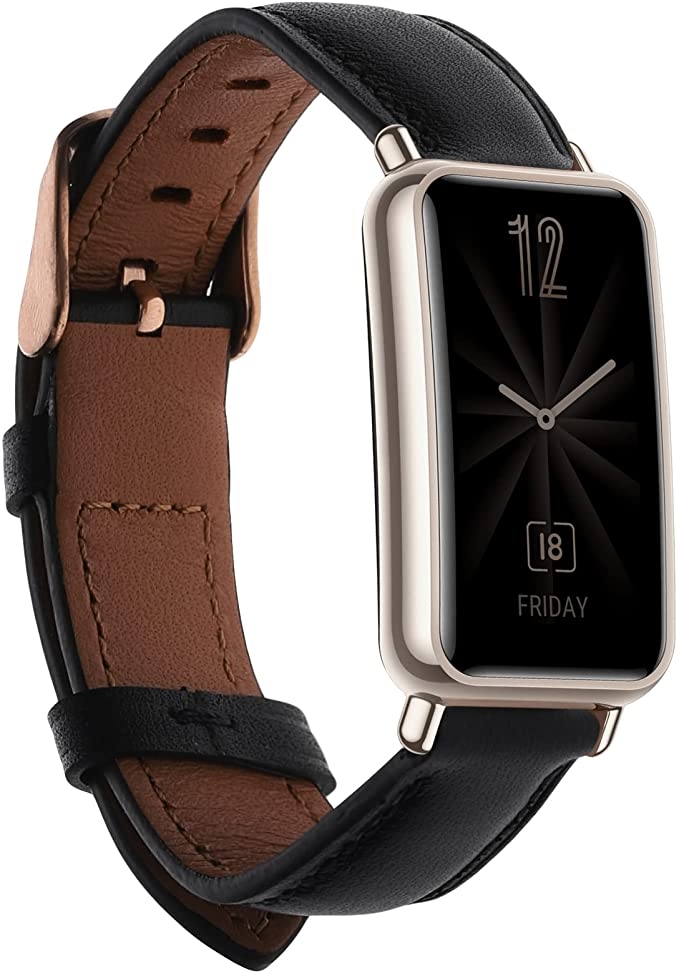 KW Δερμάτινο Λουράκι - Huawei Watch Fit mini - Black / Brown