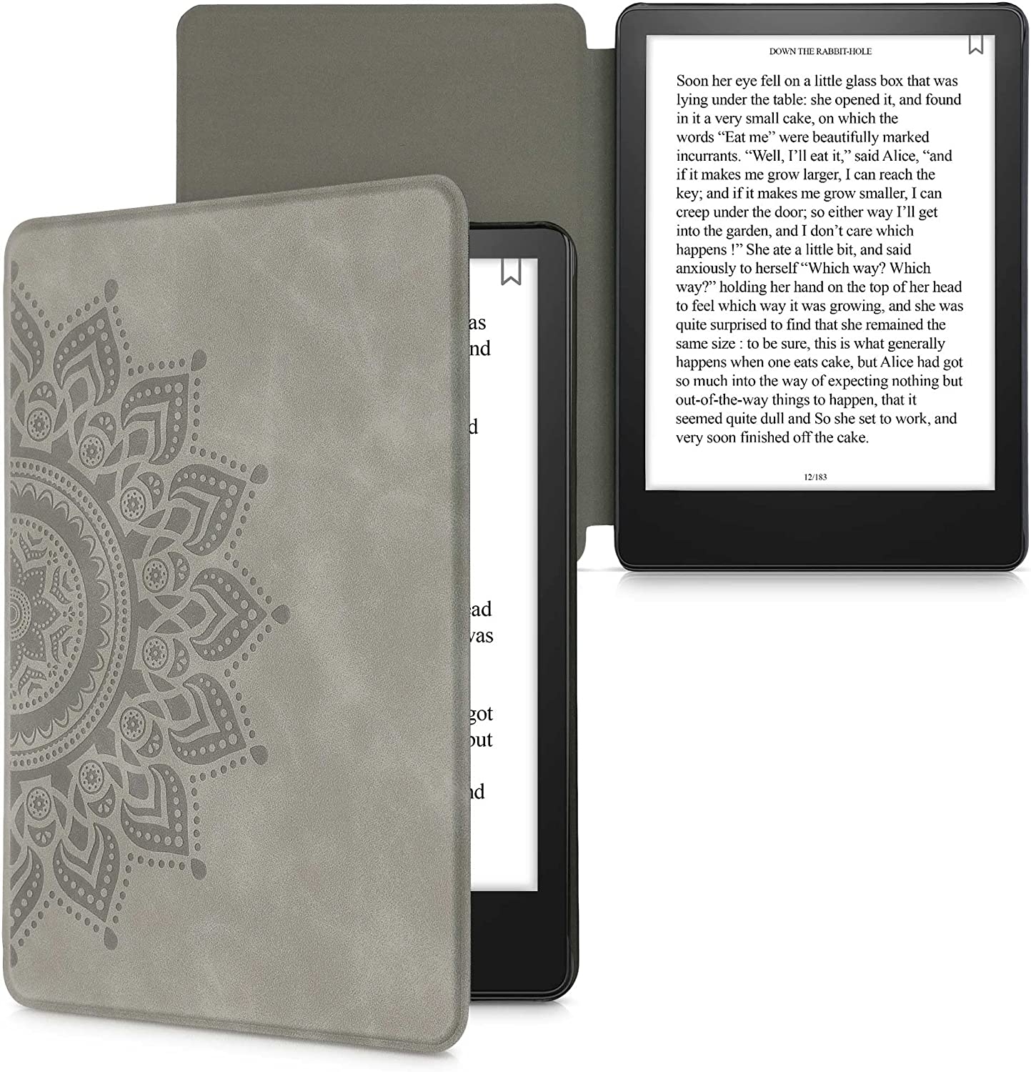 KW Flip Θήκη Amazon Kindle Paperwhite 11th Gen 2021 - PU Nubuck Leather e-Reader Case - Rising Sun / Grey