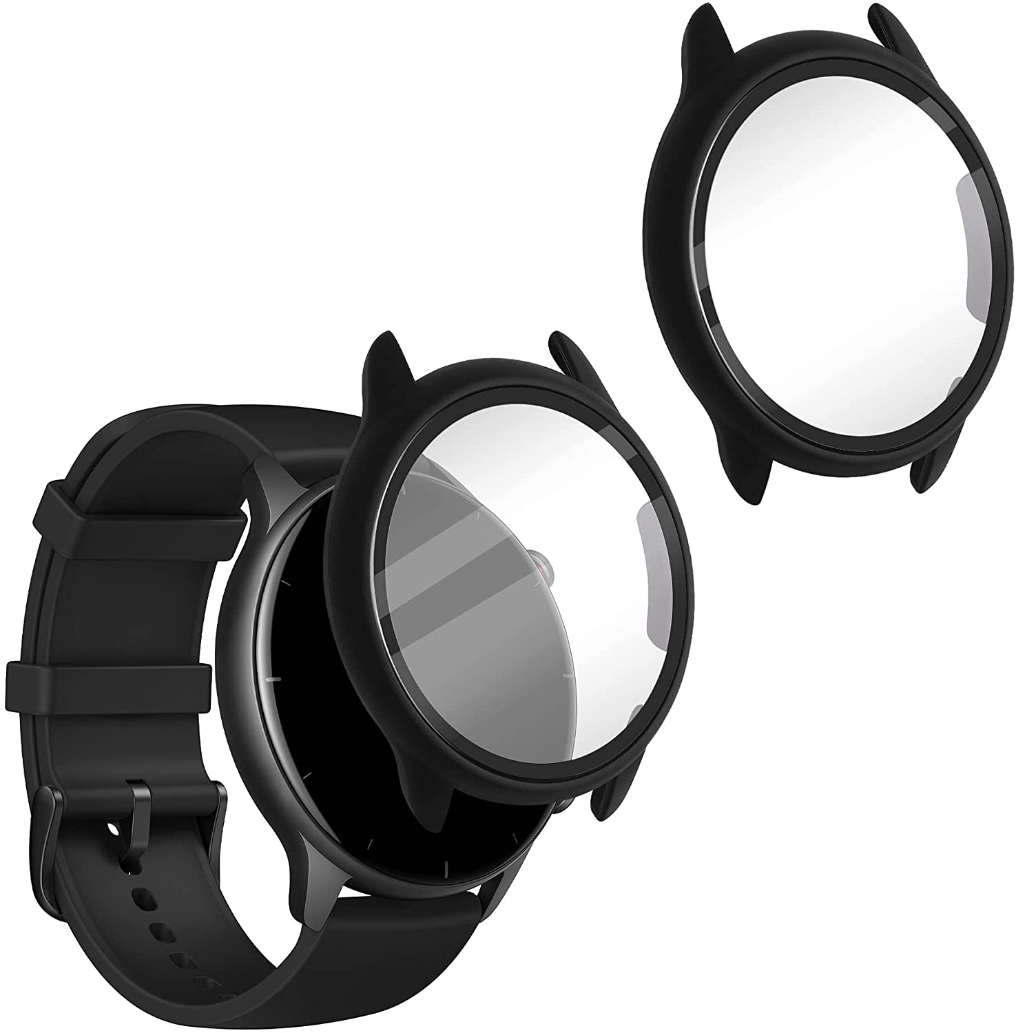 KW Full Body Cover - Θήκη με Tempered Glass - Huami Amazfit GTR 2 / 2e - 2 Τεμάχια - Black