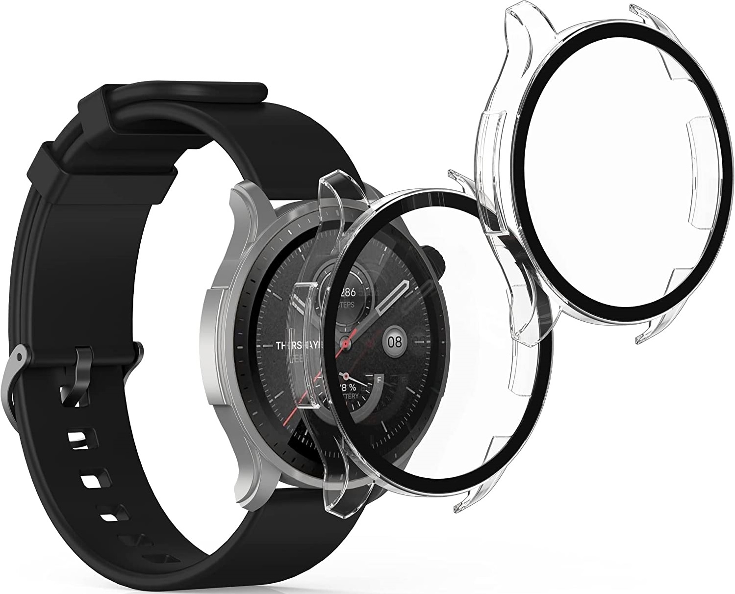 KW Full Body Cover - Θήκη με Tempered Glass - Huami Amazfit GTR 4 / GTR 4 Pro - 2 Τεμάχια - Transparent