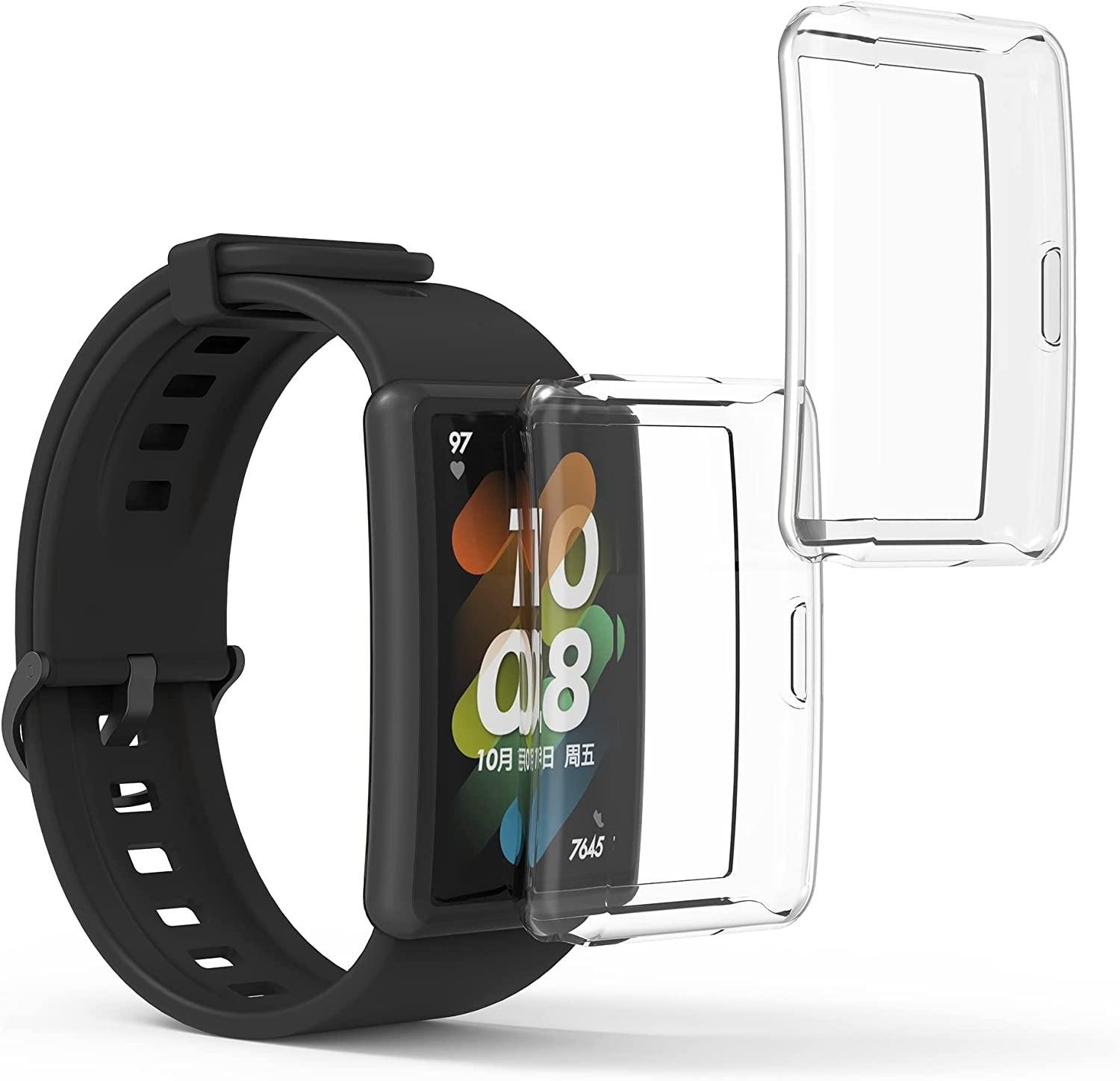 KW Full Body Θήκη Σιλικόνης Huawei Band 7 / Band 6 / Honor Band 6 - Transparent - 2 Τεμάχια