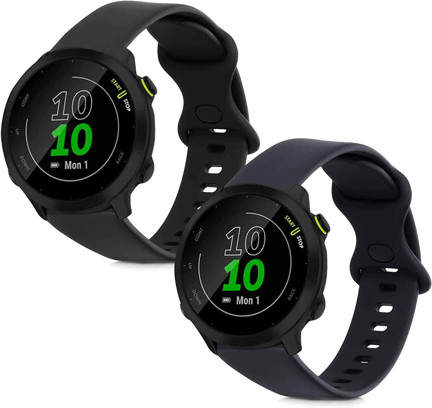 KW Λουράκι Σιλικόνης (20mm) Garmin Forerunner 55 / 158 / 245 / 245 Music / 645 - 2 Τεμάχια - Black / Dark Blue