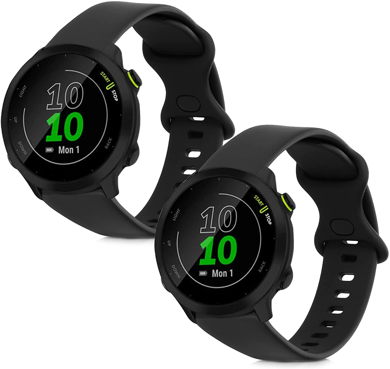 KW Λουράκι Σιλικόνης (20mm) Garmin Forerunner 55 / 158 / 245 / 245 Music / 645 - 2 Τεμάχια - Black