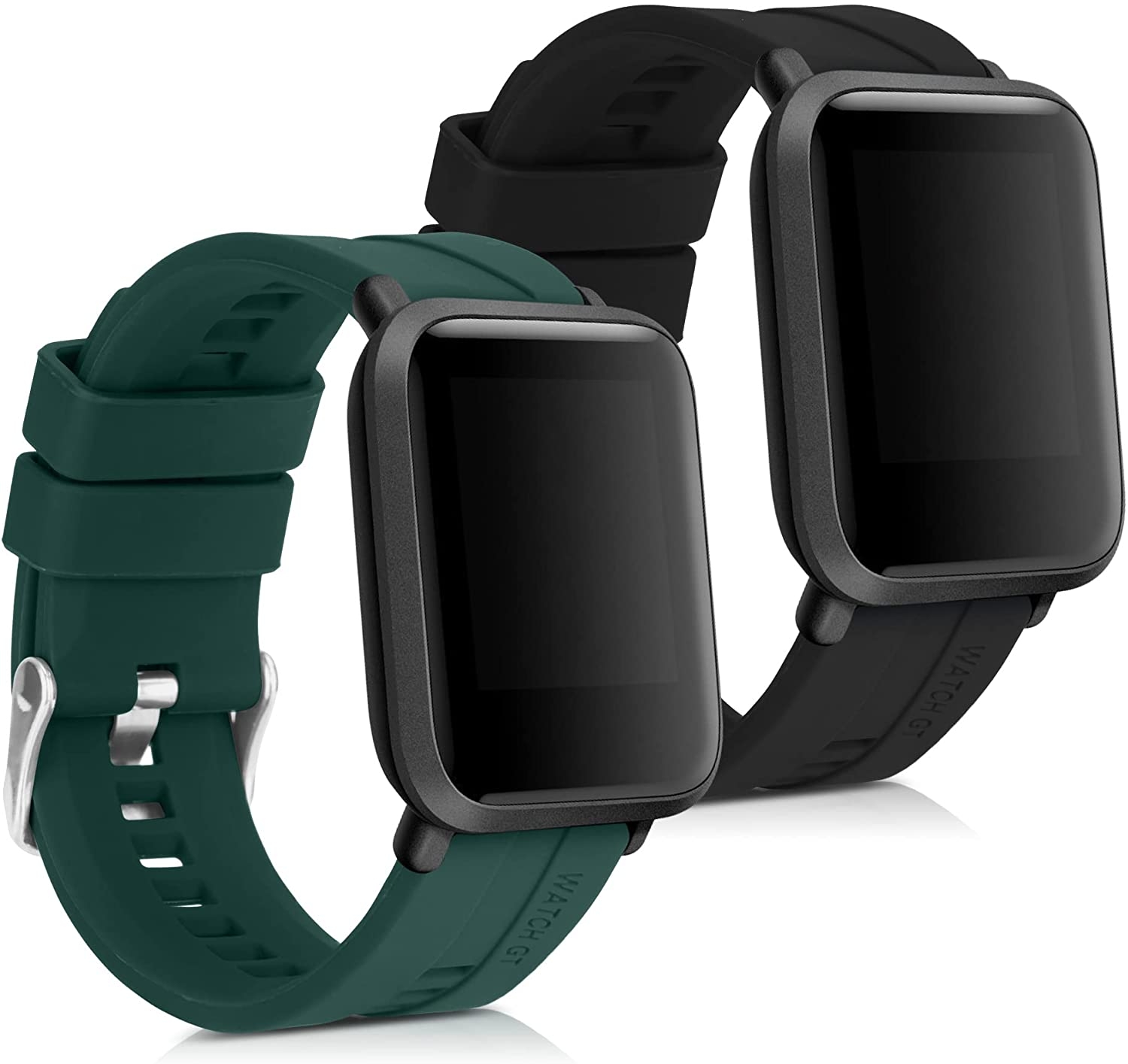 KW Λουράκι Σιλικόνης (20mm) Huami Amazfit Bip / Bip Lite - 2 Τεμάχια - Dark Green / Black