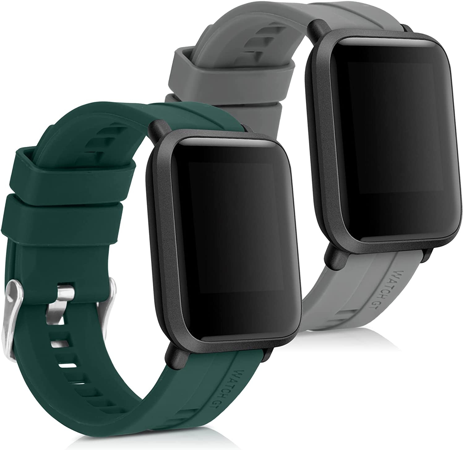 KW Λουράκι Σιλικόνης (20mm) Huami Amazfit Bip / Bip Lite - 2 Τεμάχια - Grey / Dark Green 