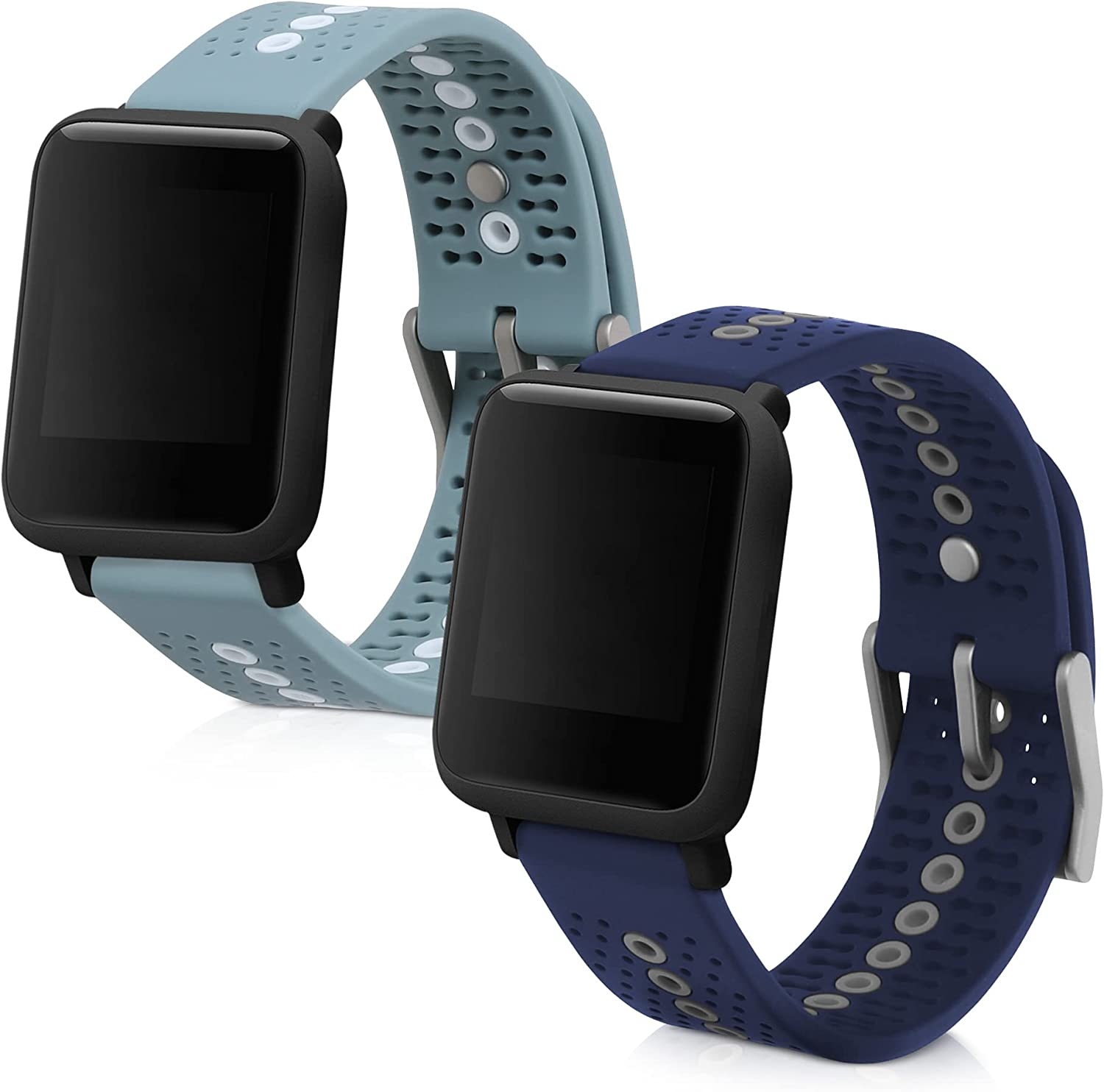 KW Λουράκι Σιλικόνης (20mm) Huami Amazfit Bip / Bip S / Bip S Lite - 2 Τεμάχια - Dark Blue / Grey / Pastel Green / White