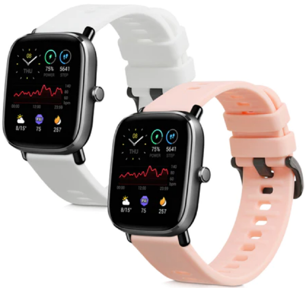 KW Λουράκι Σιλικόνης (20mm) Huami Amazfit GTS 2 Mini - 2 Τεμάχια - White / Dusty Pink