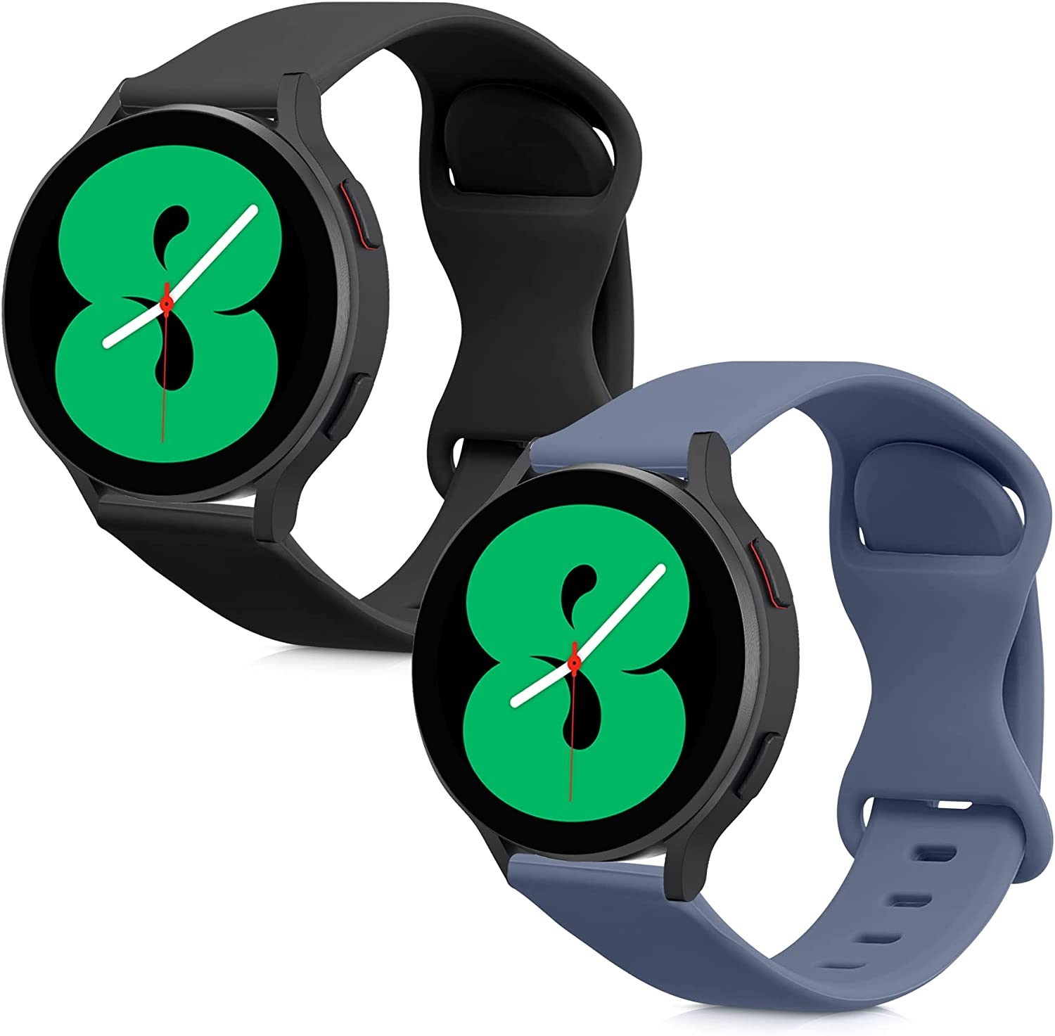 KW Λουράκι Σιλικόνης (20mm) Samsung Galaxy Watch 4 / Classic 4 - 2 Τεμάχια - Black / Lavender Grey