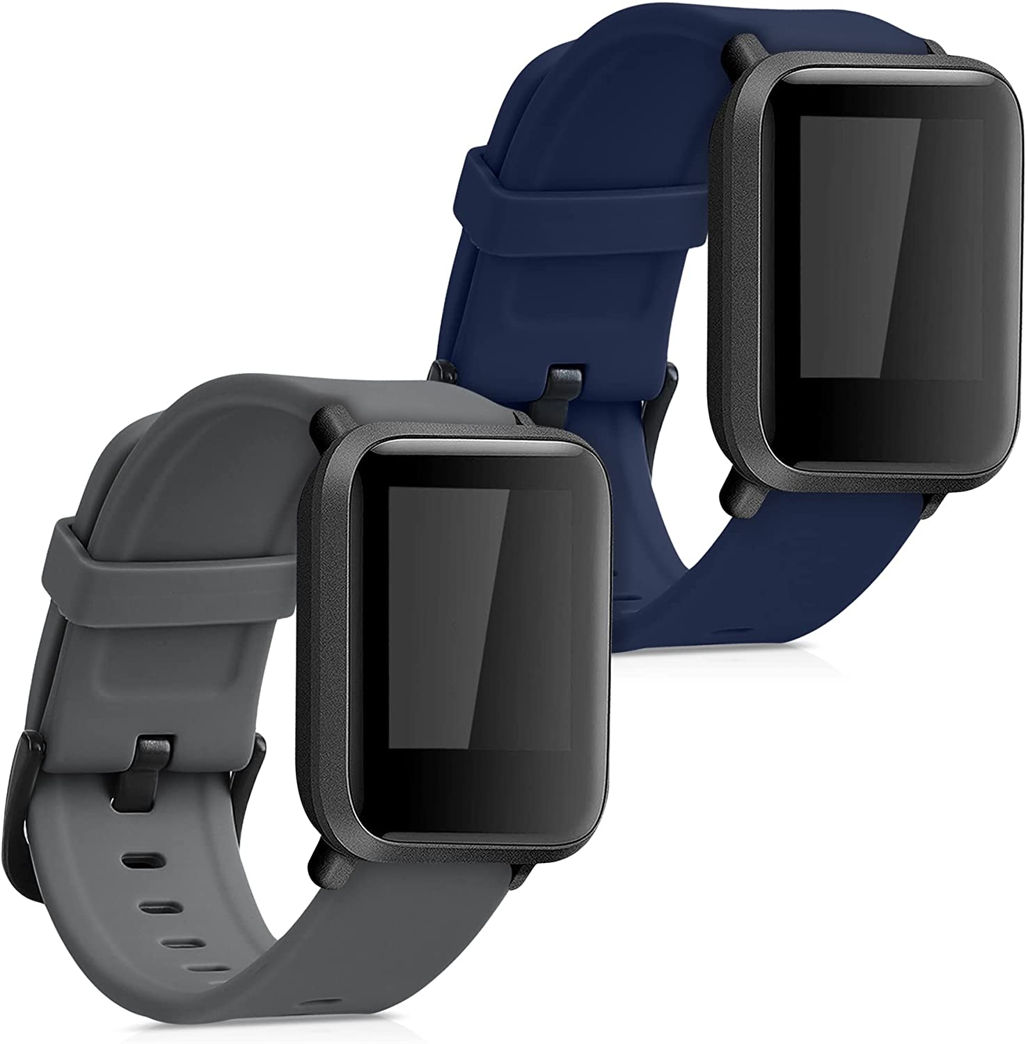 KW Λουράκι Σιλικόνης (20mm) Huami Amazfit Bip S / Bip S Lite - 2 Τεμάχια - Dark Blue / Grey