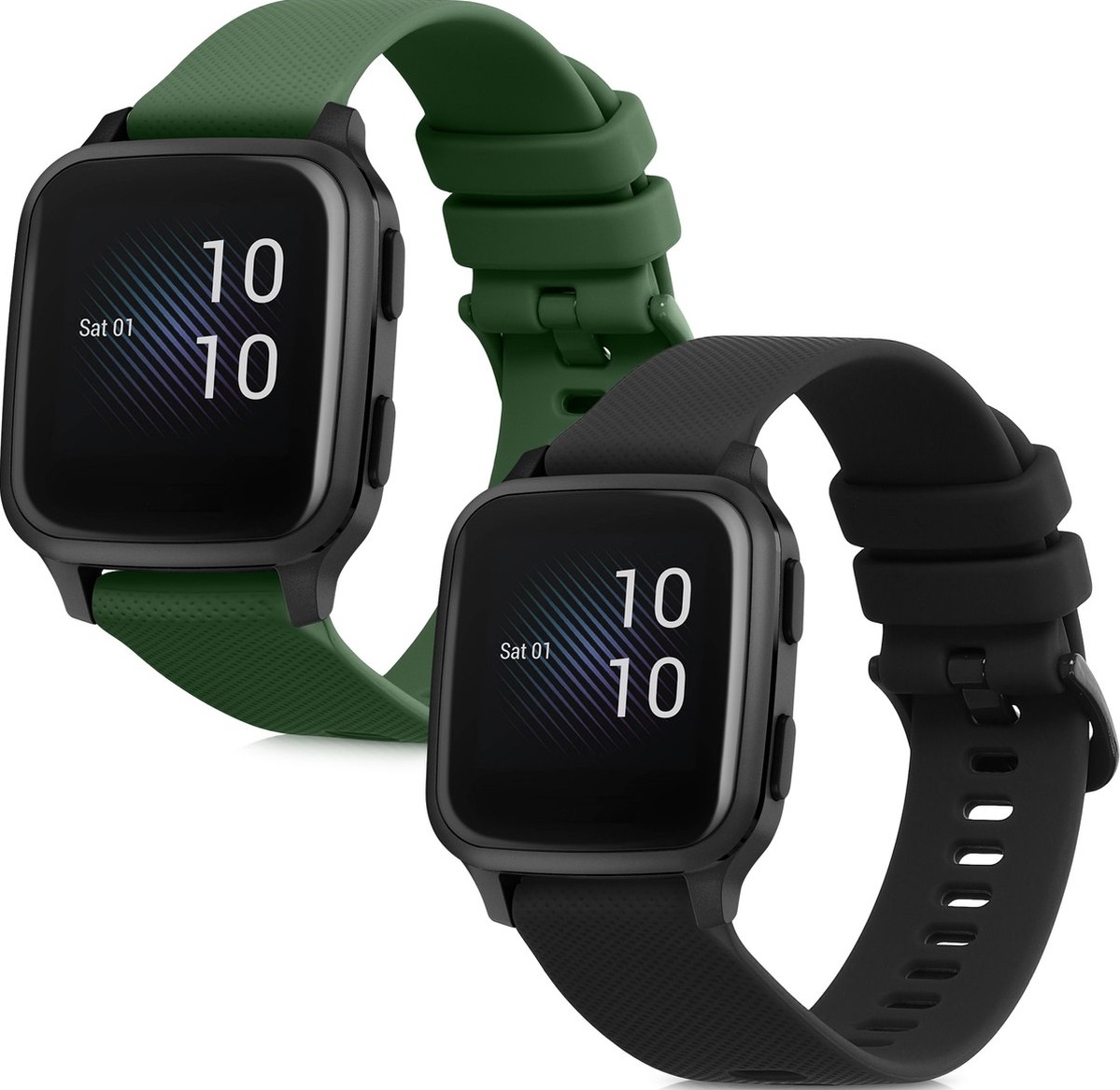 KW Λουράκι Σιλικόνης (20mm) Garmin Venu Sq Music / Sq - 2 Τεμάχια - Black / Dark Green