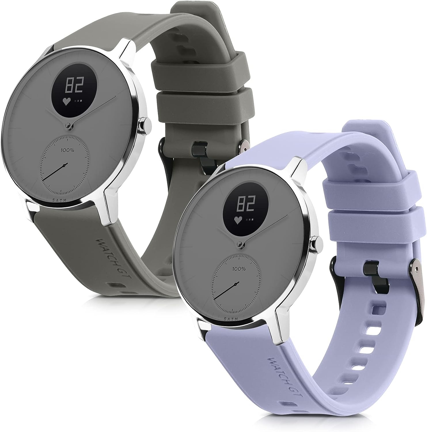 KW Λουράκι Σιλικόνης (20mm) Withings Steel HR / Nokia Steel - 2 Τεμάχια - Grey / Light Blue
