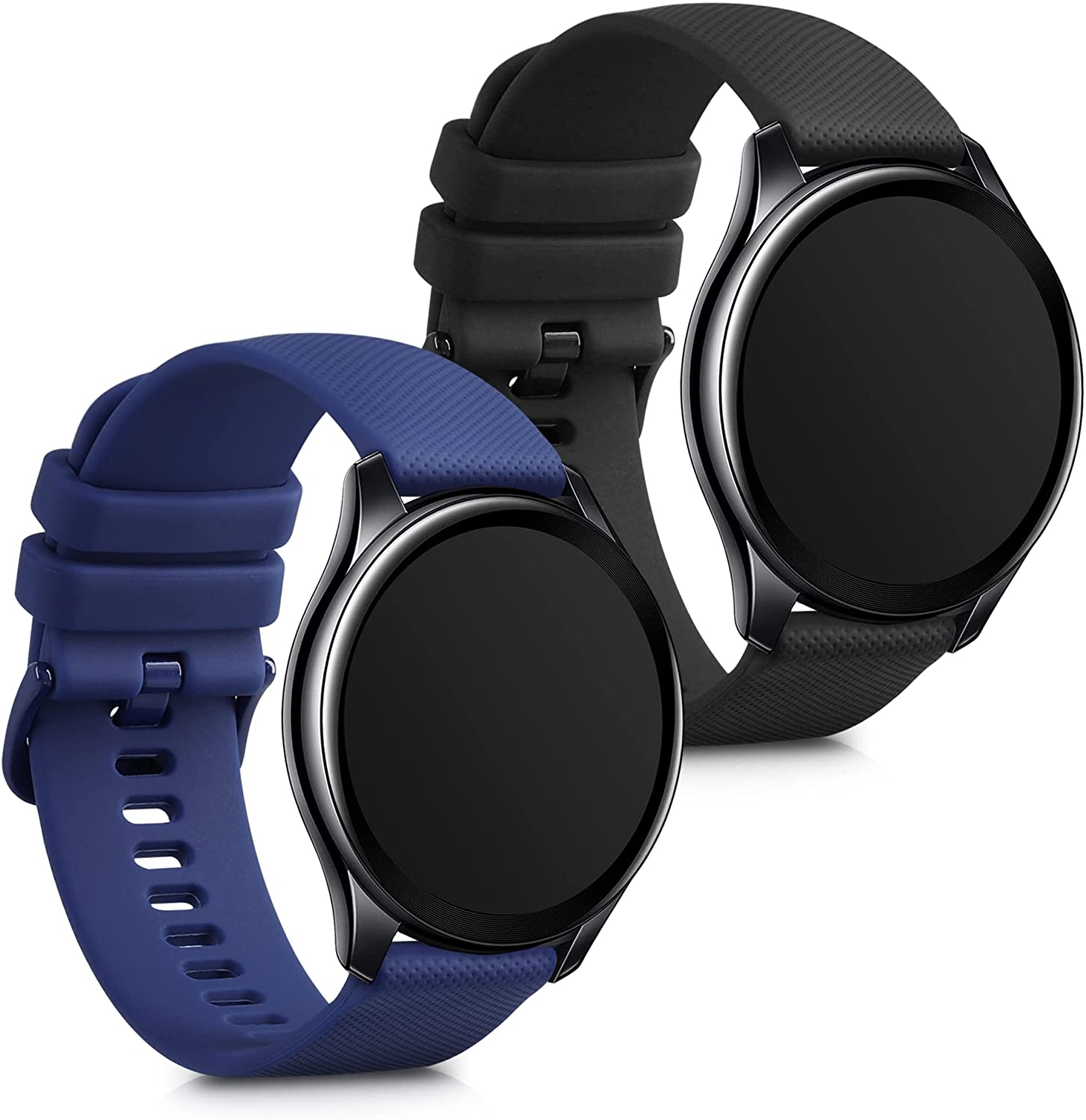KW Λουράκι Σιλικόνης (22mm) OnePlus Watch - 2 Τεμάχια - Black / Dark Blue