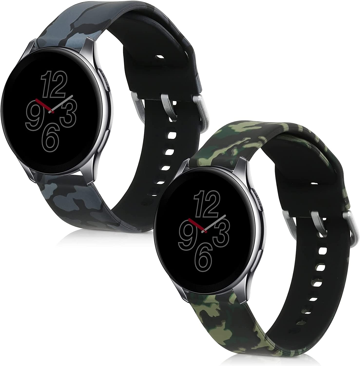 KW Λουράκι Σιλικόνης (22mm) OnePlus Watch - 2 Τεμάχια - Camouflage / Dark Grey / Black / Light Grey