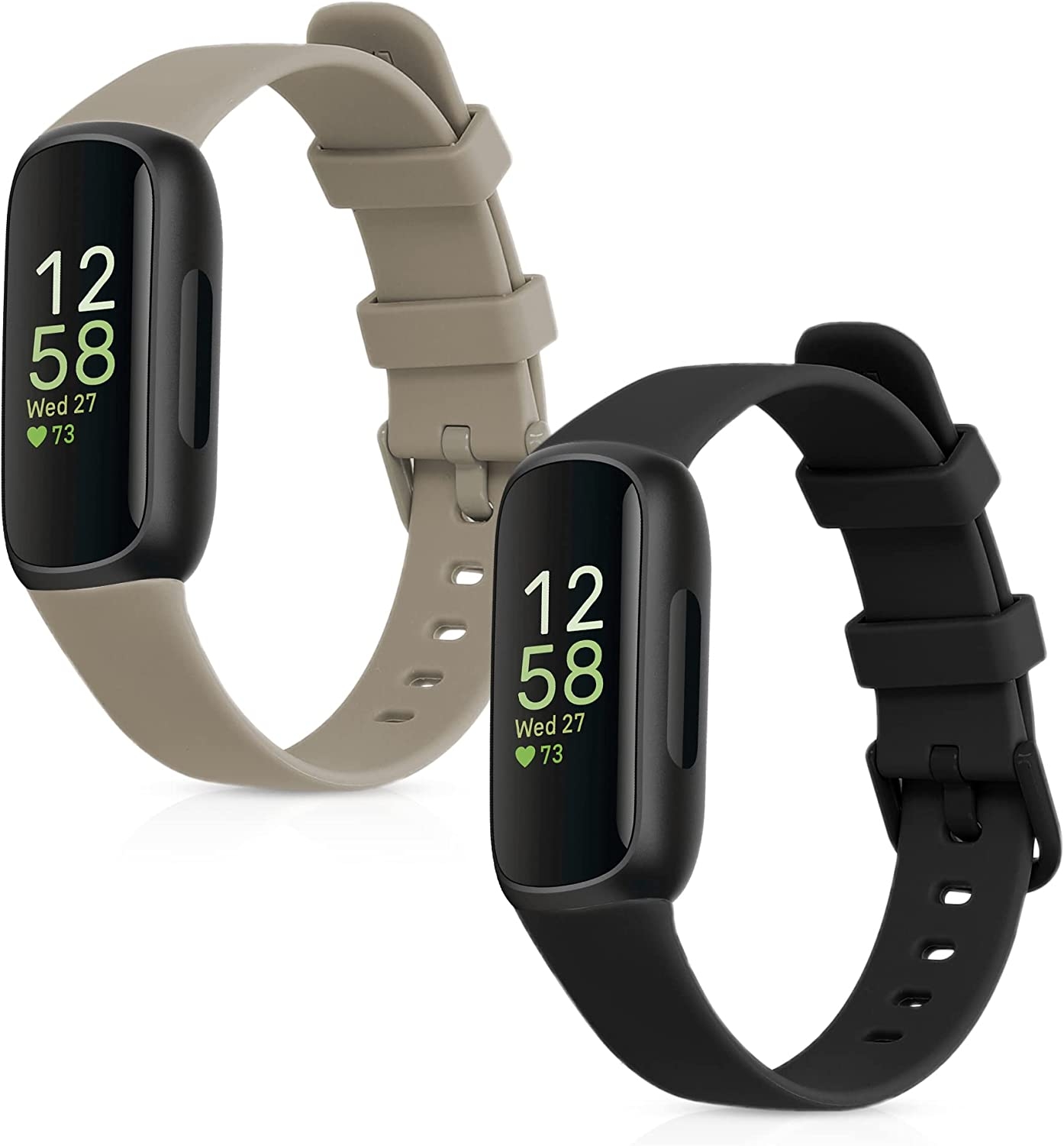 KW Λουράκι Σιλικόνης Fitbit Inspire 3 - 2 Τεμάχια - Black / Grey