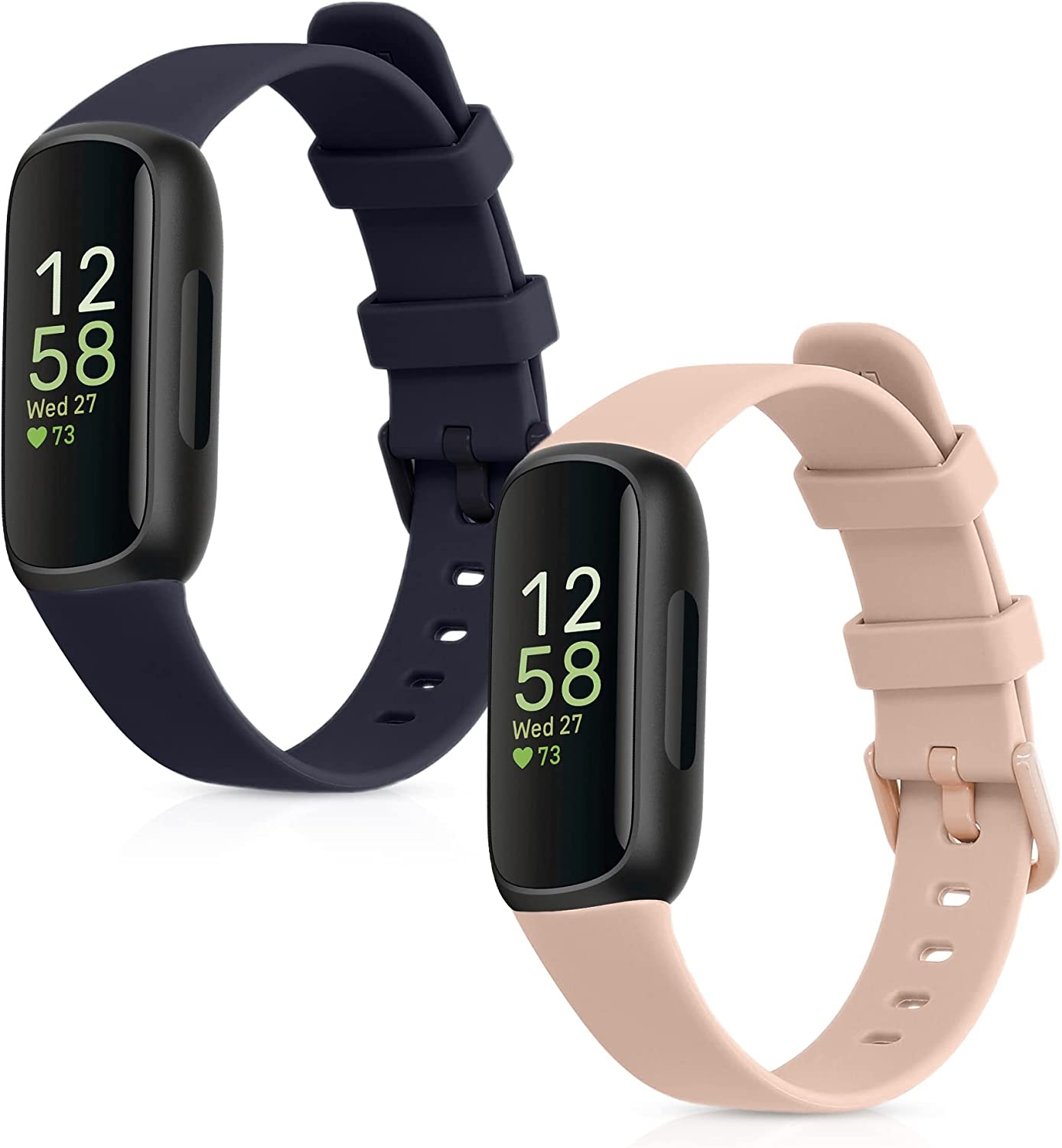 KW Λουράκι Σιλικόνης Fitbit Inspire 3 - 2 Τεμάχια - Dark Blue / Dusty Pink