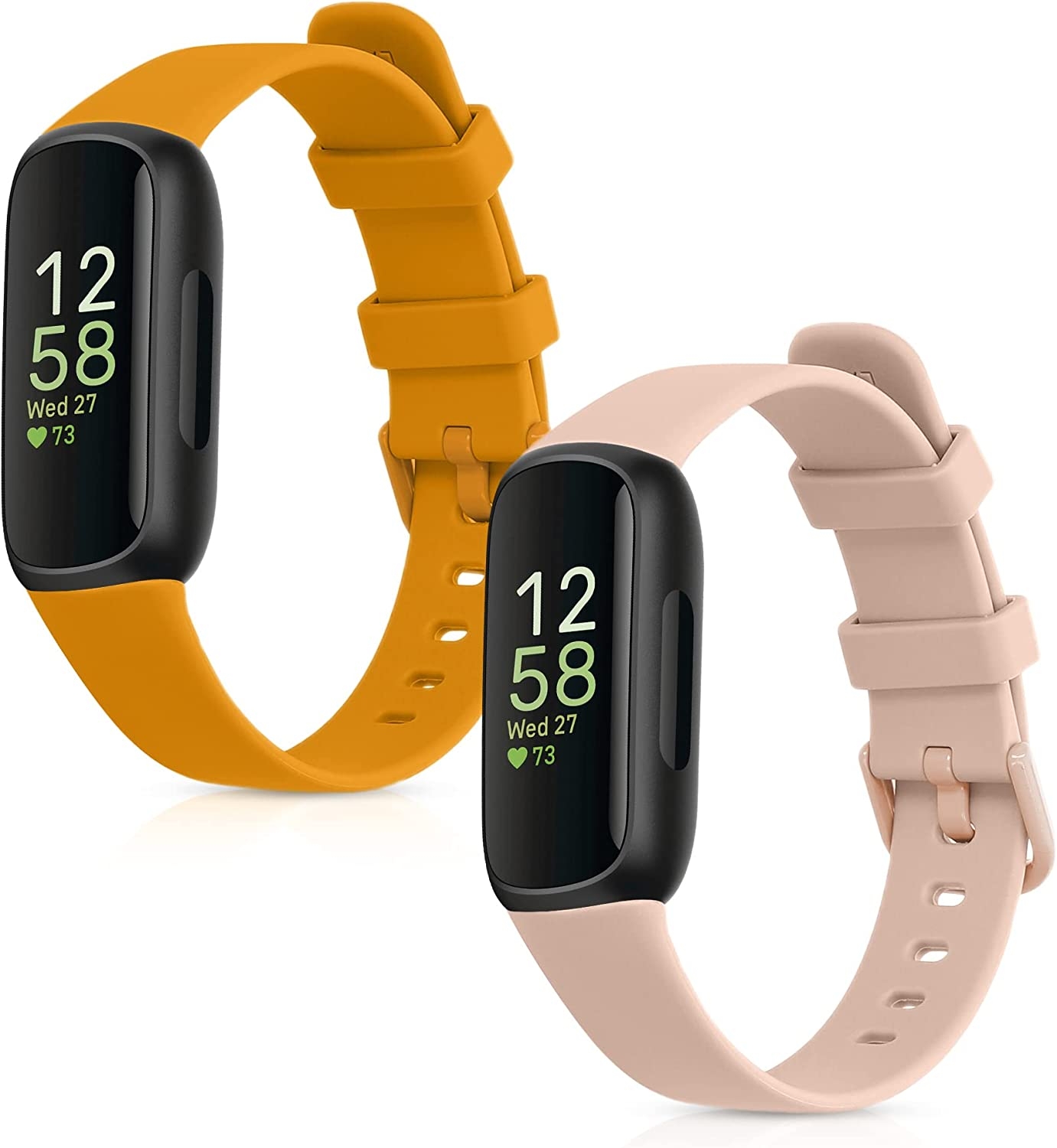 KW Λουράκι Σιλικόνης Fitbit Inspire 3 - 2 Τεμάχια - Dusty Pink / Honey Yellow