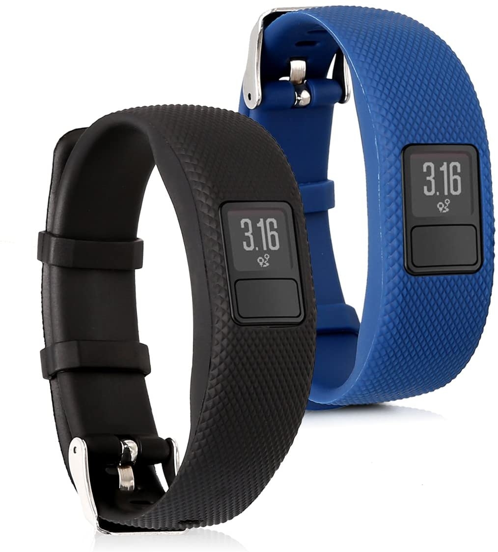KW Λουράκι Σιλικόνης Garmin Vivofit 4 - 2 Τεμάχια - Black / Dark Blue
