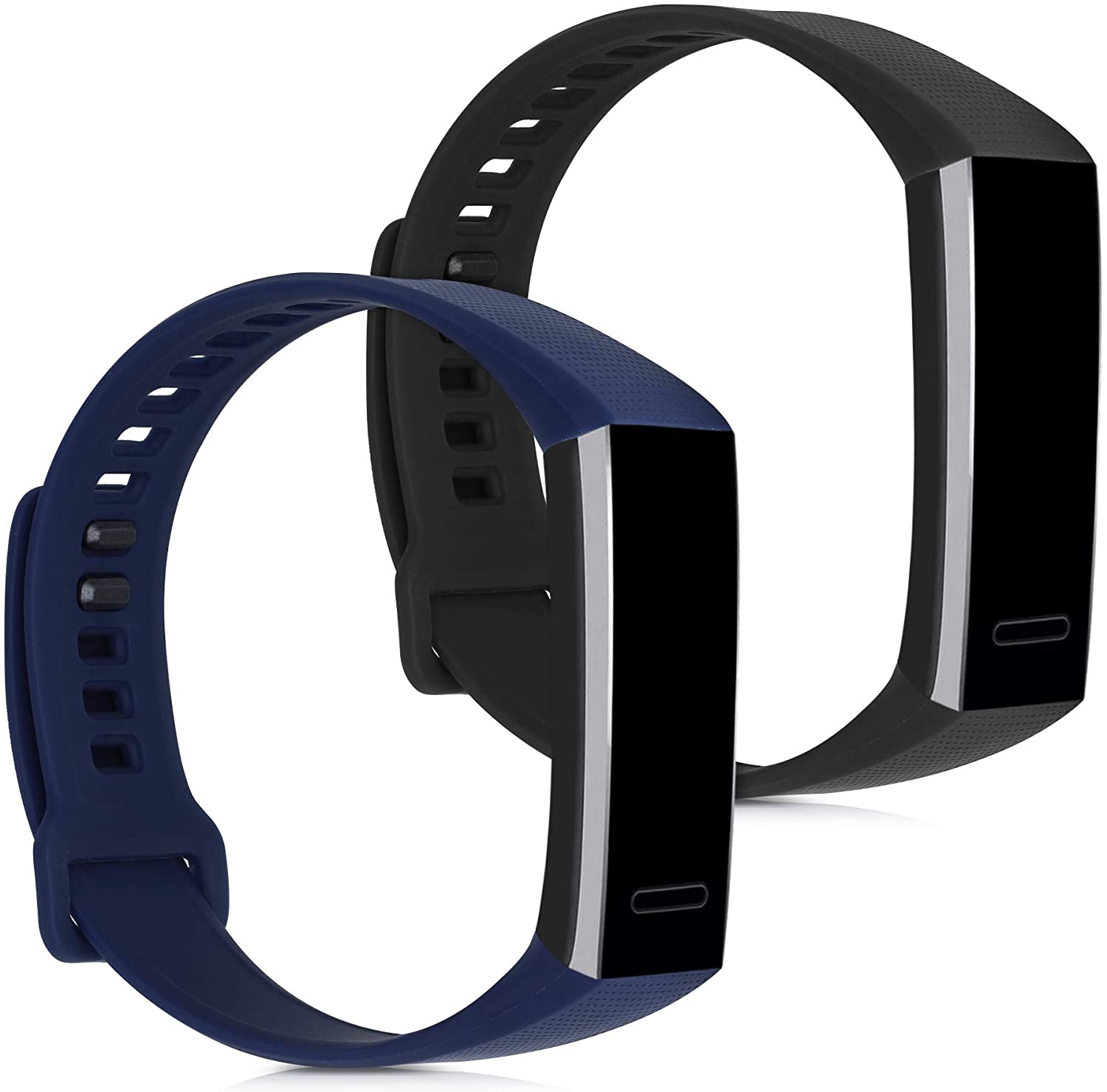 KW Λουράκι Σιλικόνης Huawei Band 2 / Band 2 Pro - 2 Τεμάχια - Black / Dark Blue
