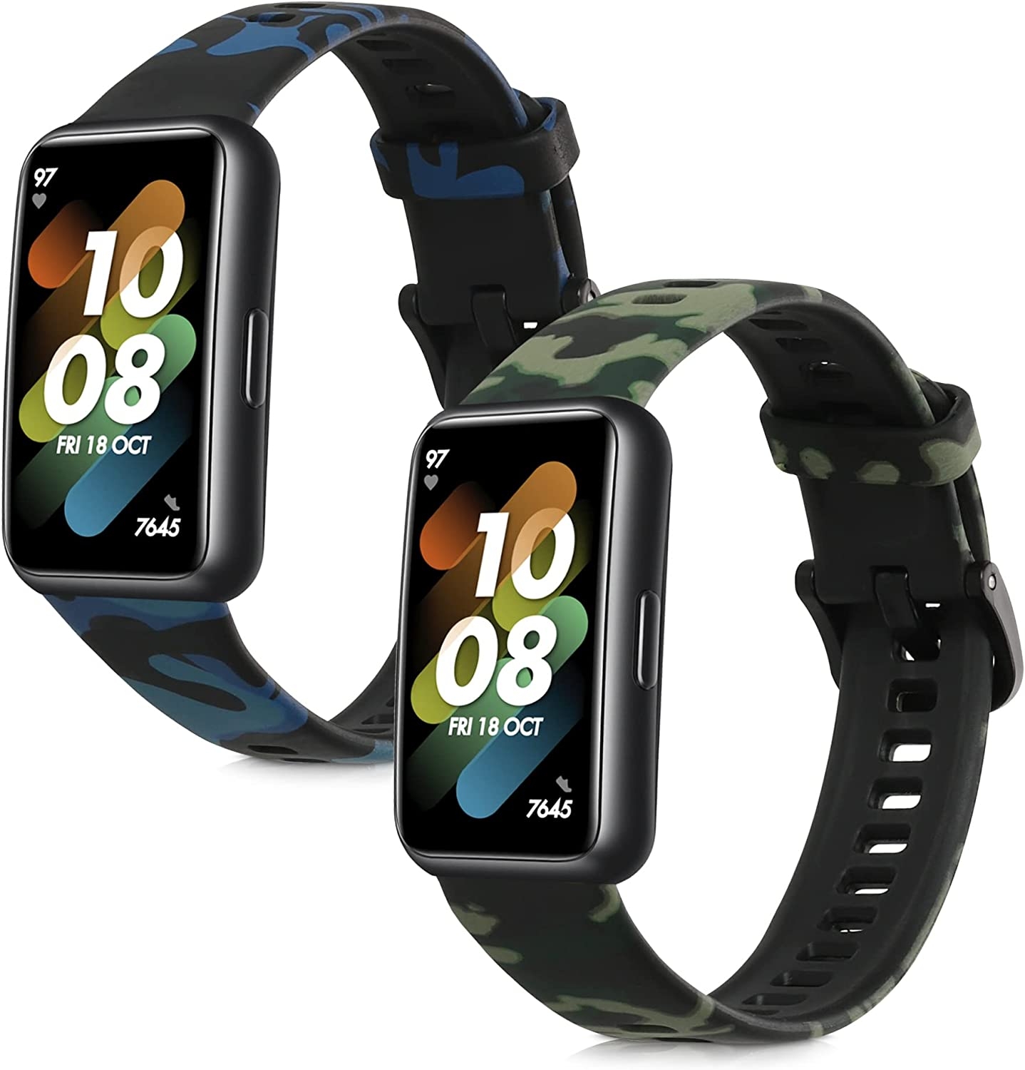 KW Λουράκι Σιλικόνης Huawei Band 7 - 2 Τεμάχια - Camouflage