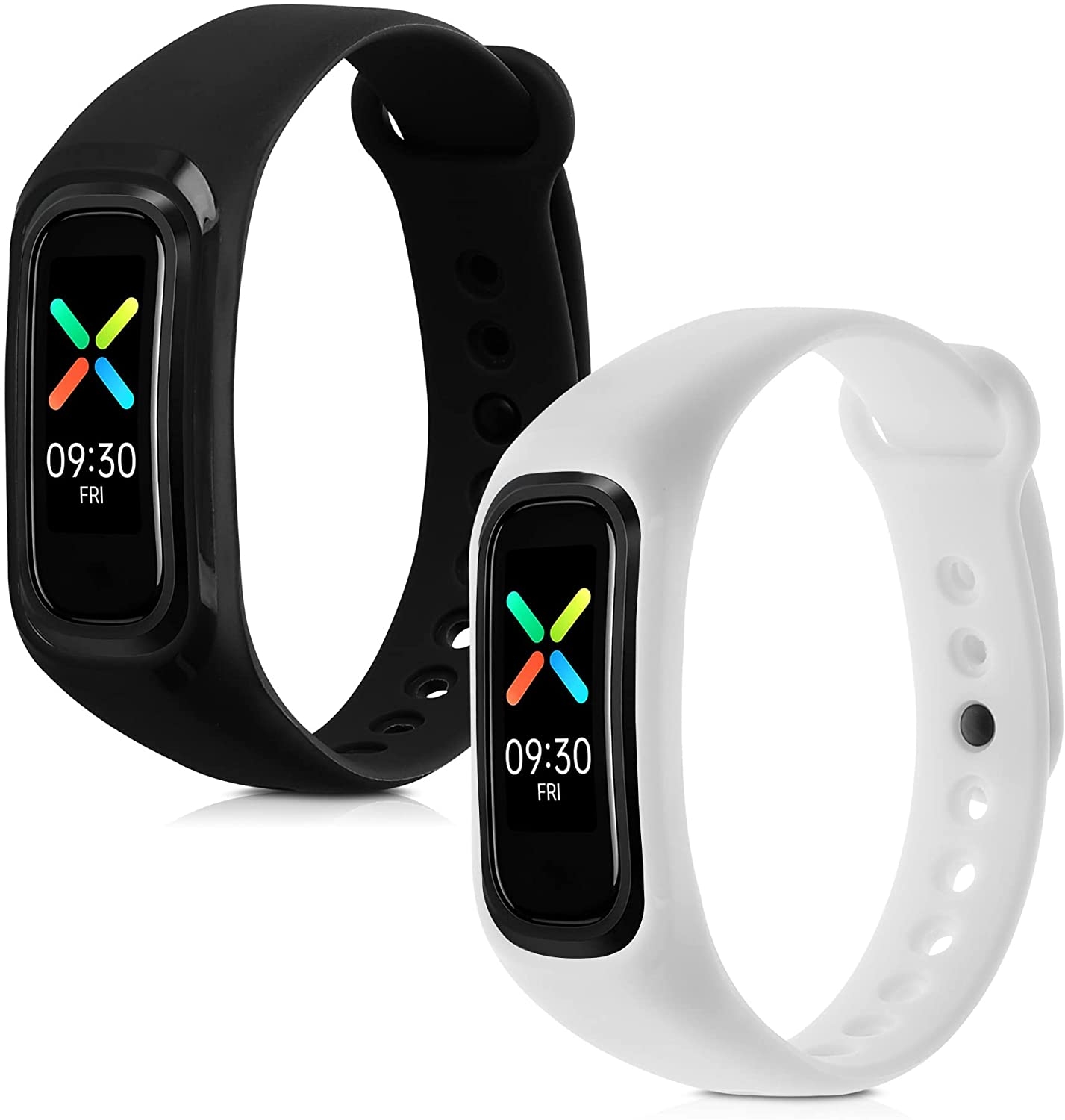 KW Λουράκι Σιλικόνης Oppo Band Sport - 2 Τεμάχια - Black / White