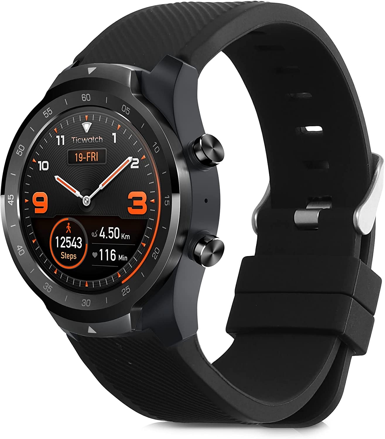 KW Λουράκι Σιλικόνης Ticwatch Pro - Black