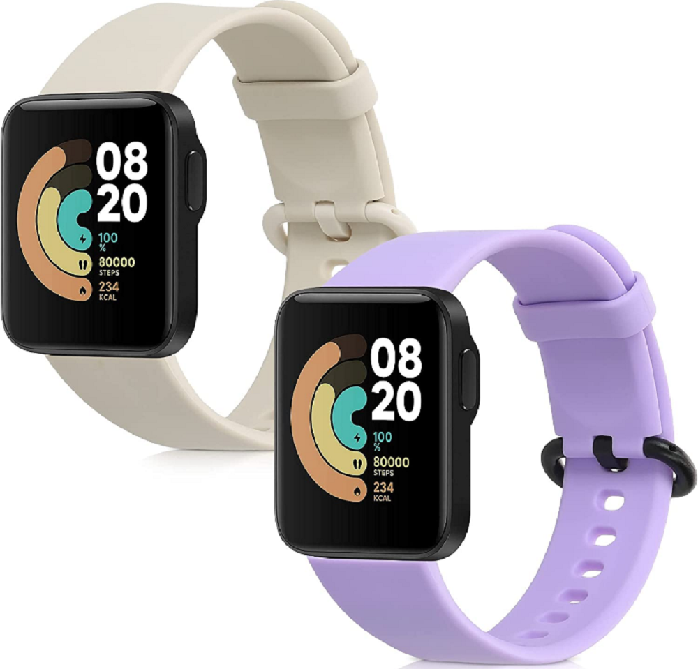 KW Λουράκι Σιλικόνης Xiaomi Mi Watch Lite / Redmi Watch - 2 Τεμάχια - Beige / Violet