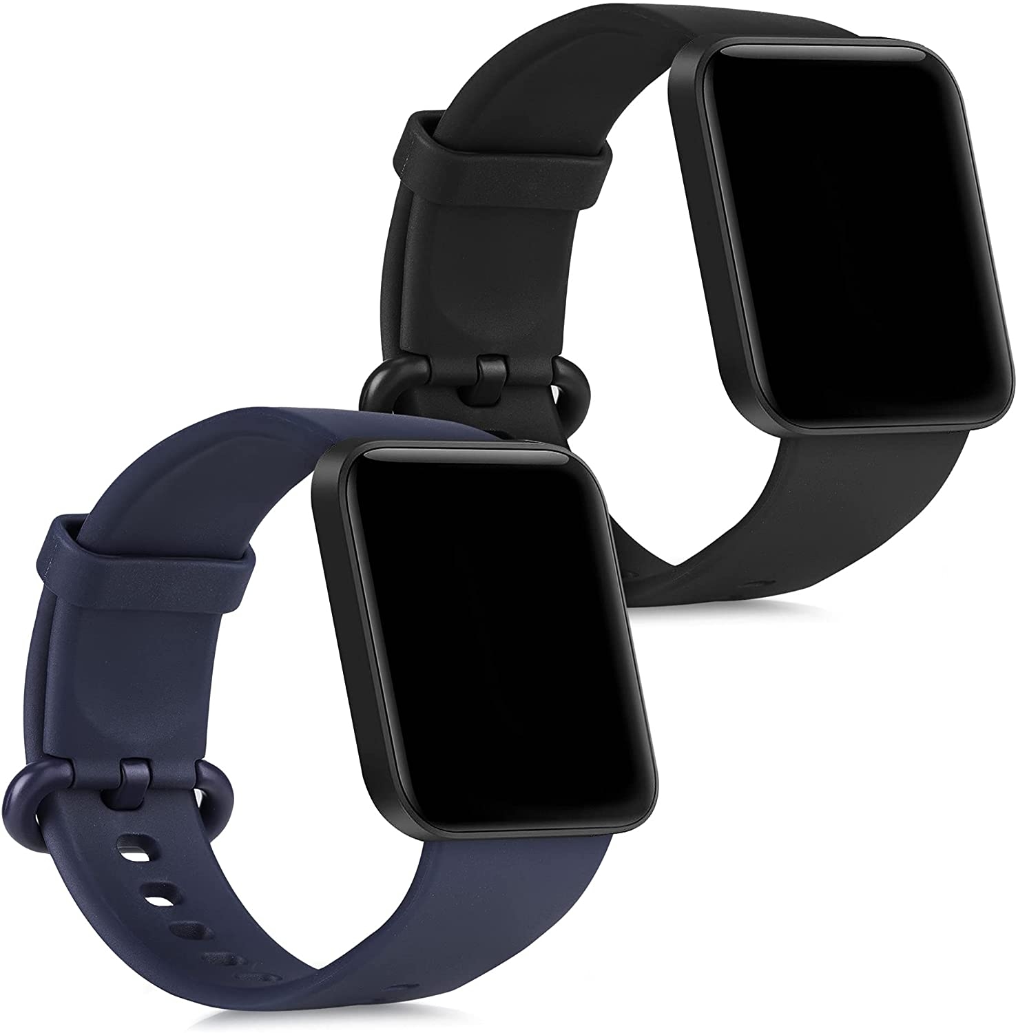 KW Λουράκι Σιλικόνης Xiaomi Mi Watch Lite / Redmi Watch - 2 Τεμάχια - Black / Dark Blue
