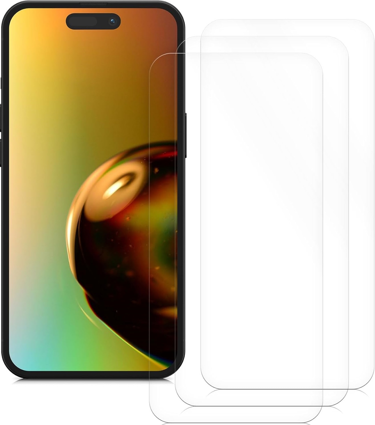 KWmobile Crystal Clear Screen Protector - Μεμβράνη Προστασίας Οθόνης - Apple iPhone 15 Plus - 3 Τεμάχια - Transparent (62022.1)