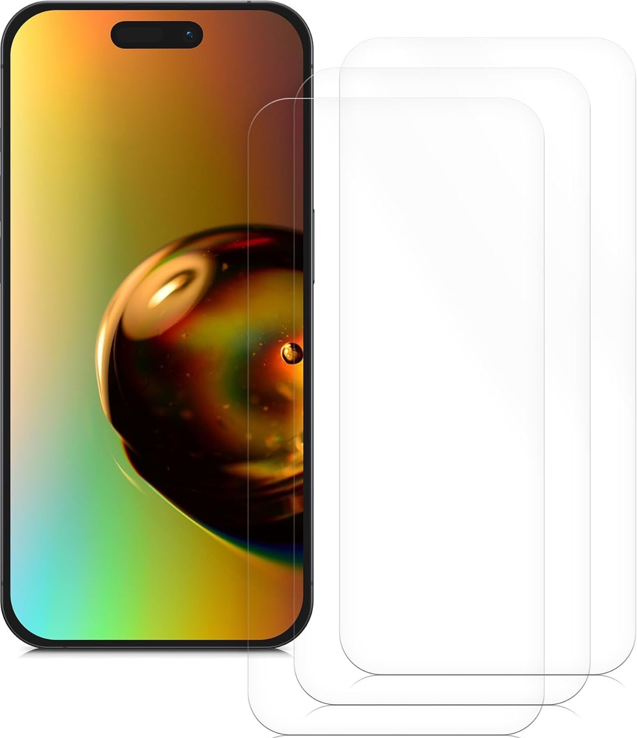KWmobile Crystal Clear Screen Protector - Μεμβράνη Προστασίας Οθόνης - Apple iPhone 15 Pro - 3 Τεμάχια - Transparent (62023.1)