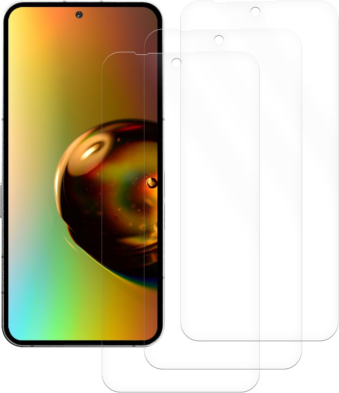 KWmobile Crystal Clear Screen Protector - Μεμβράνη Προστασίας Οθόνης - Nothing Phone 2 - 3 Τεμάχια - Transparent (61747.5)