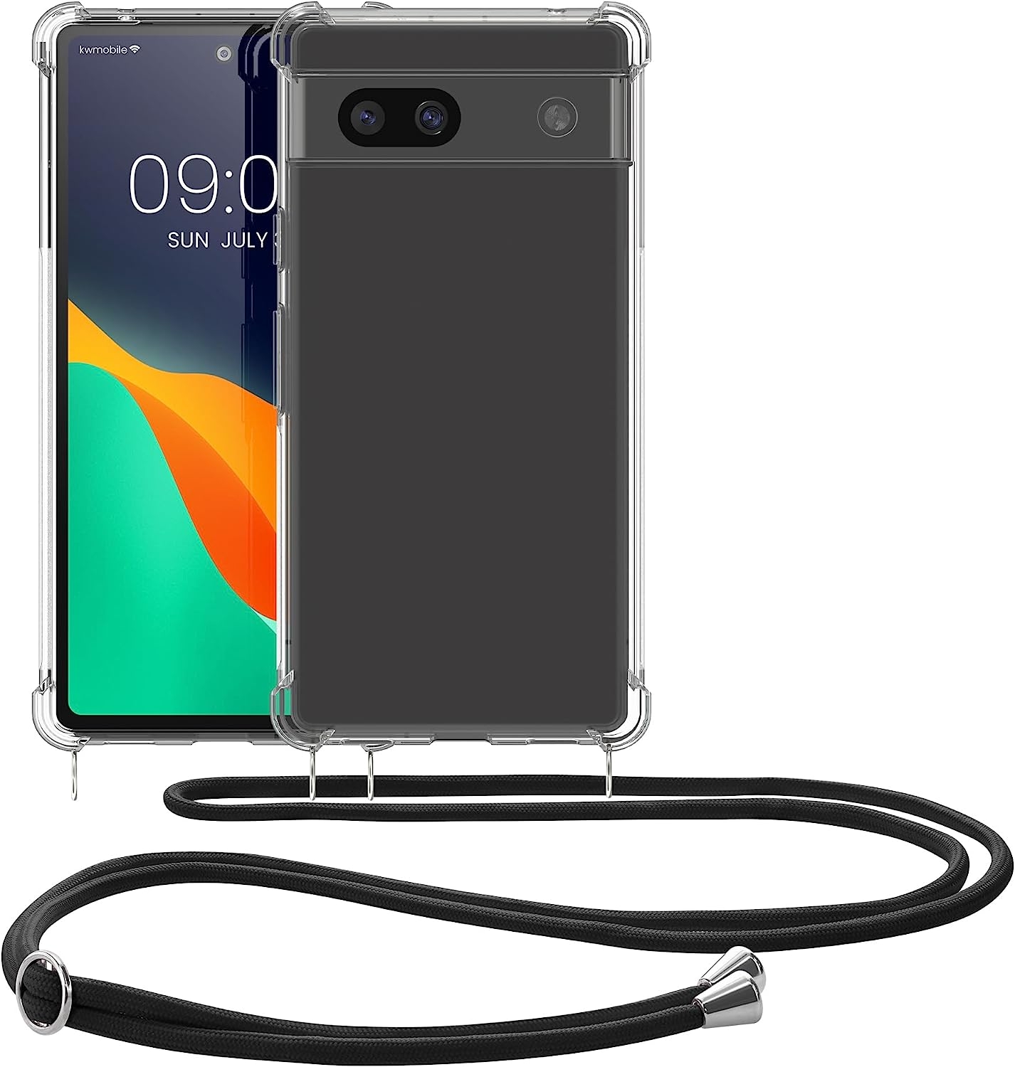 KWmobile Διάφανη Θήκη Σιλικόνης με Λουράκι Λαιμού - Google Pixel 7a - Transparent