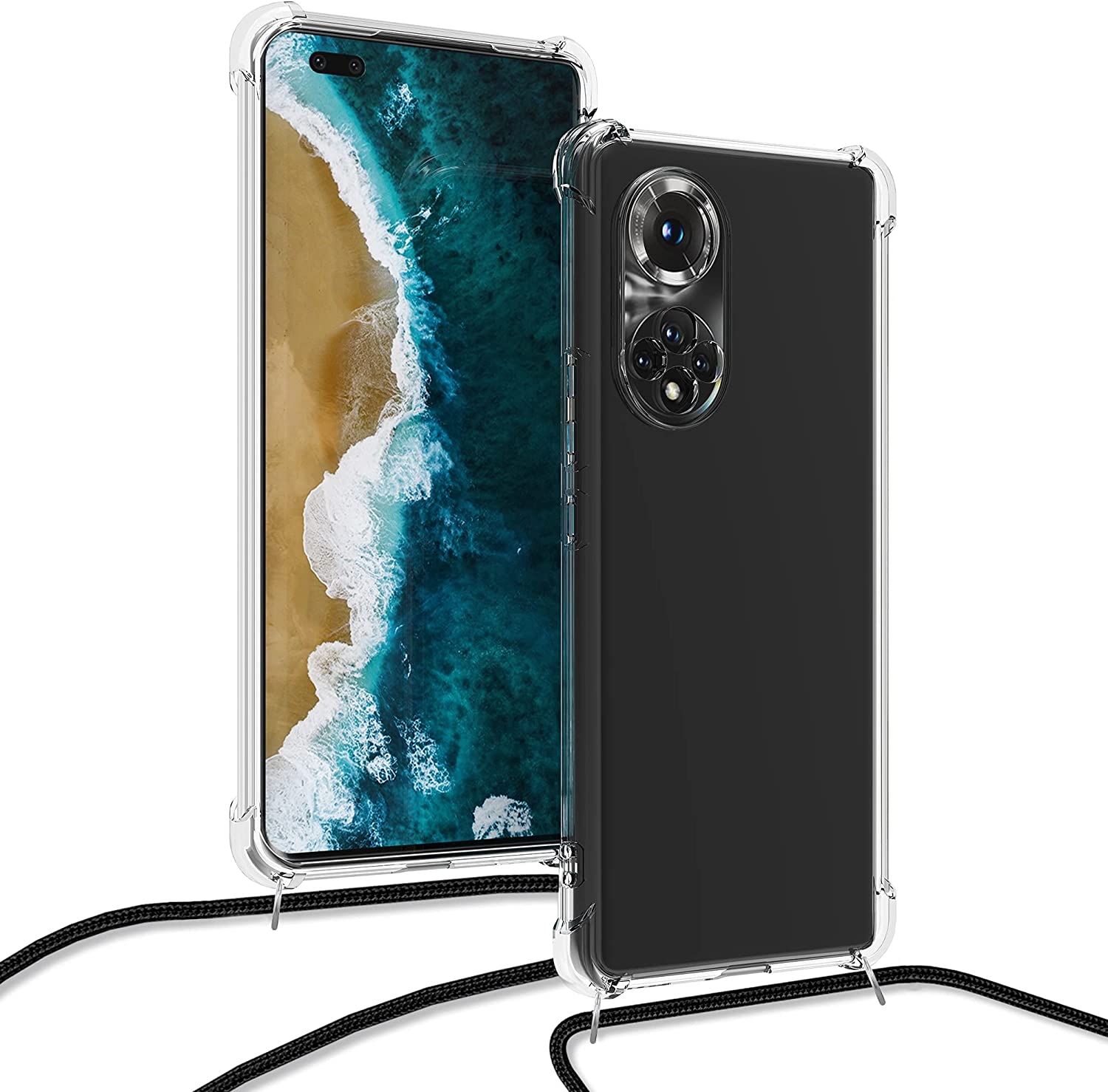 KWmobile Διάφανη Θήκη Σιλικόνης με Λουράκι Λαιμού - Honor 50 Pro - Transparent