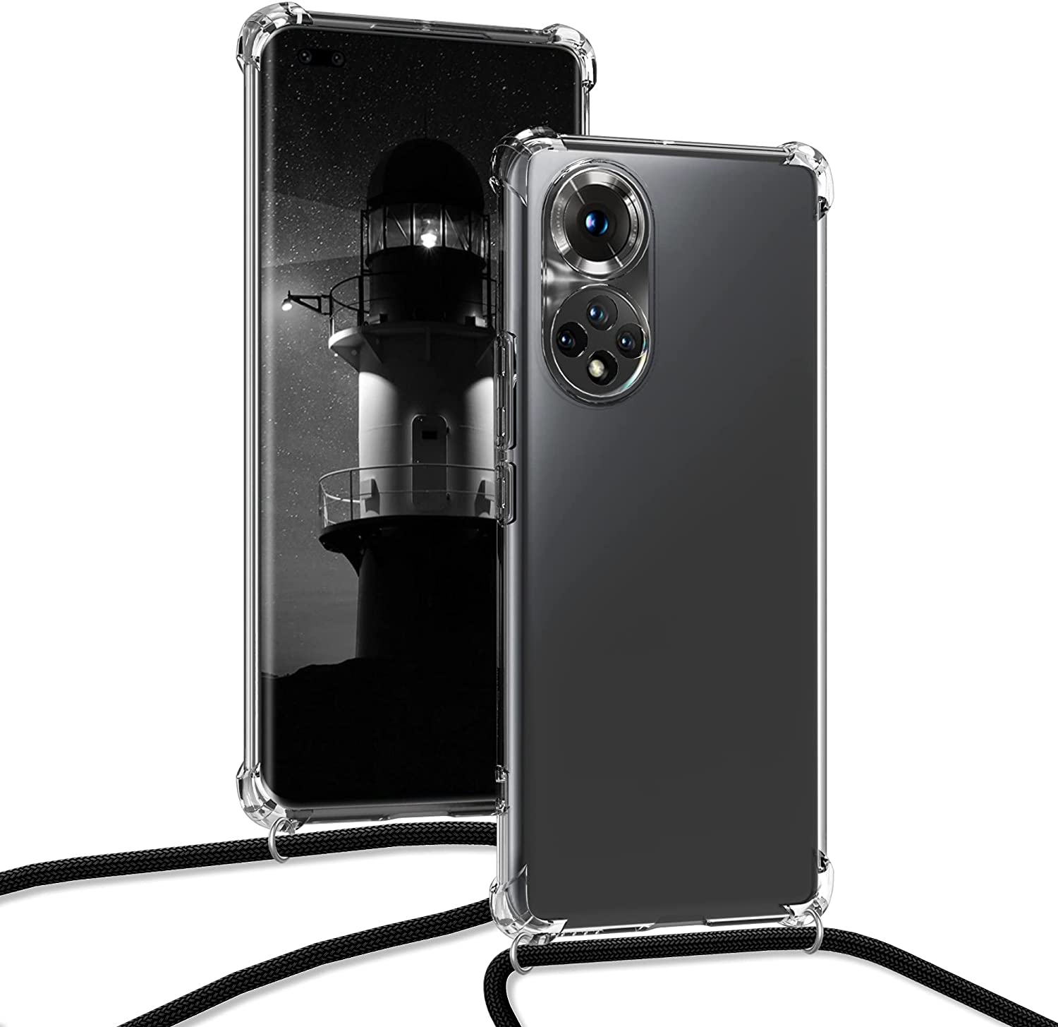 KWmobile Διάφανη Θήκη Σιλικόνης με Λουράκι Λαιμού Honor 50 - Transparent 