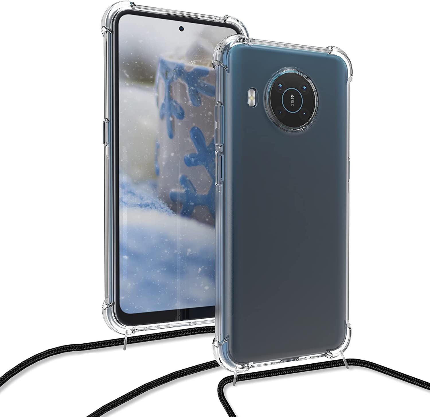 KWmobile Διάφανη Θήκη Σιλικόνης με Λουράκι Λαιμού Nokia X20 / X10 - Transparent