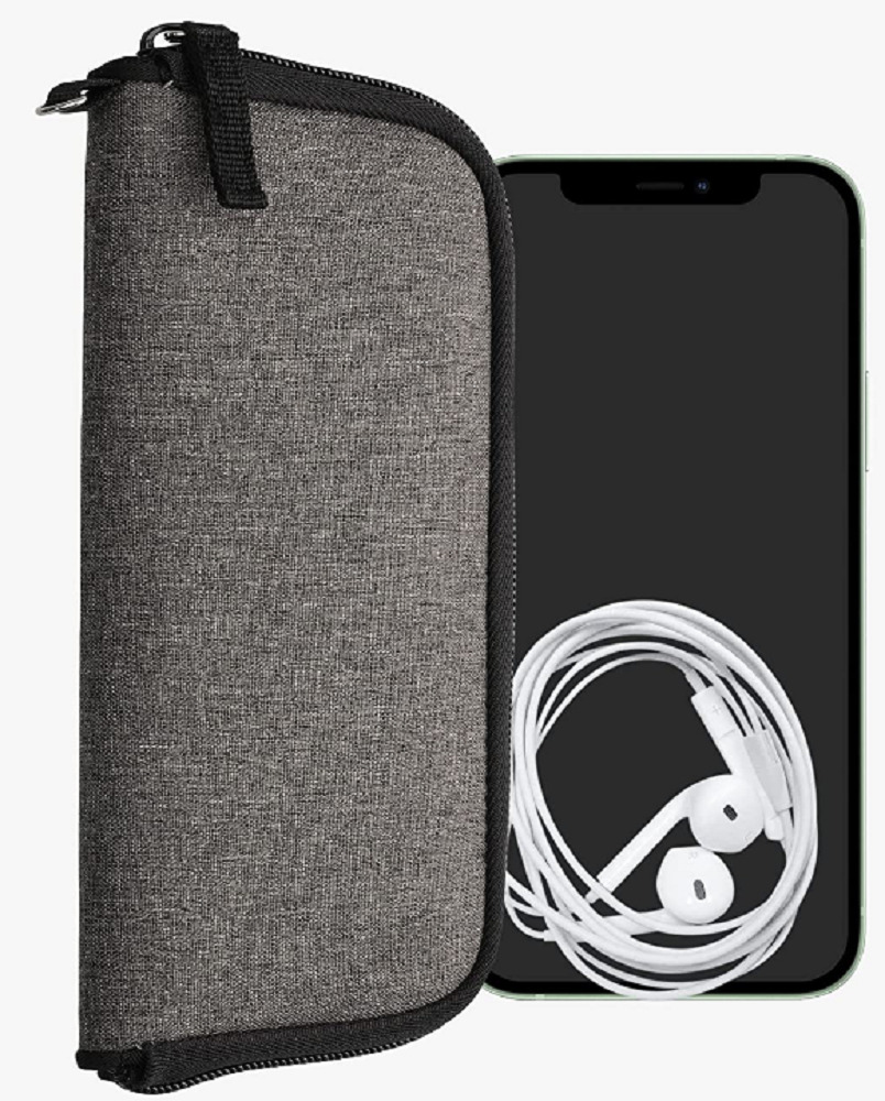KWmobile Fabric Full Zipper Pouch - Universal Θήκη από Ύφασμα με Φερμουάρ για Smartphone / Κινητά έως 6.8" - Dark Grey 