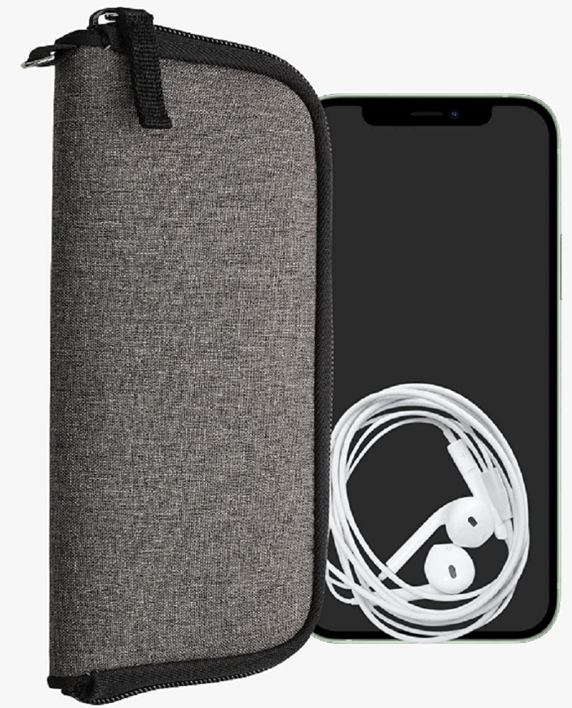 KWmobile Fabric Full Zipper Pouch - Universal Θήκη από Ύφασμα με Φερμουάρ για Smartphone / Κινητά έως 7" - Dark Grey