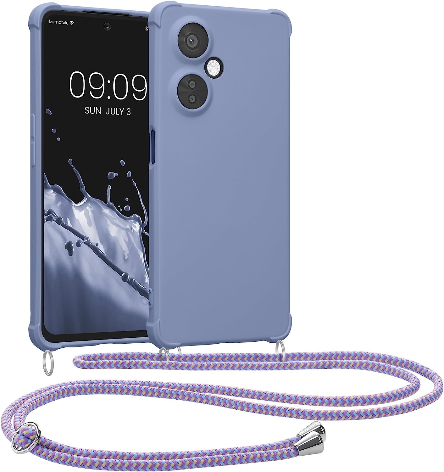 KWmobile Matte Θήκη Σιλικόνης με Λουράκι Λαιμού OnePlus Nord CE 3 Lite - Lavender