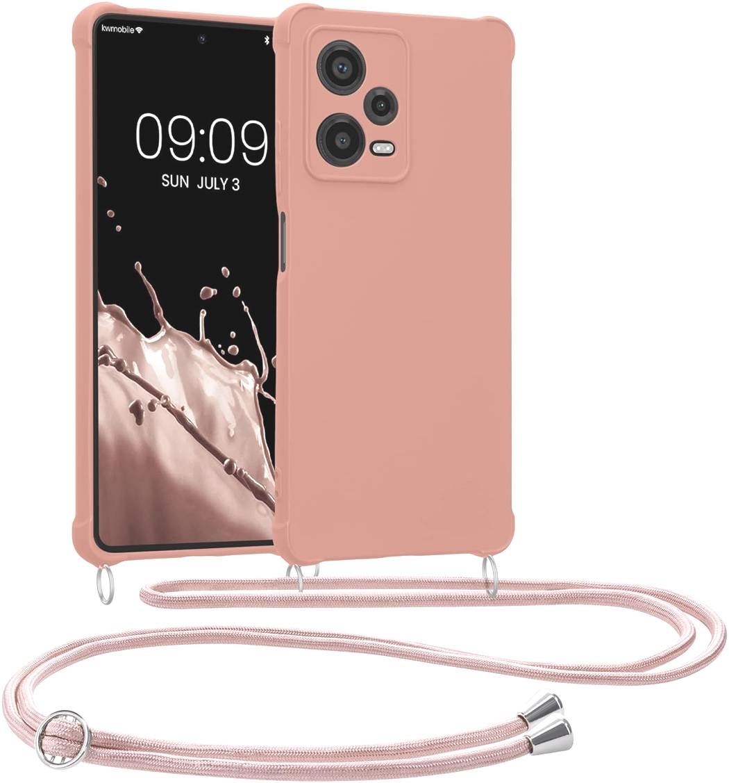 Θήκη Xiaomi Redmi Note 12 Pro 5G KWmobile Matte TPU Necklace Case Σιλικόνης με Λουράκι Λαιμού Mother Of Pearl 
