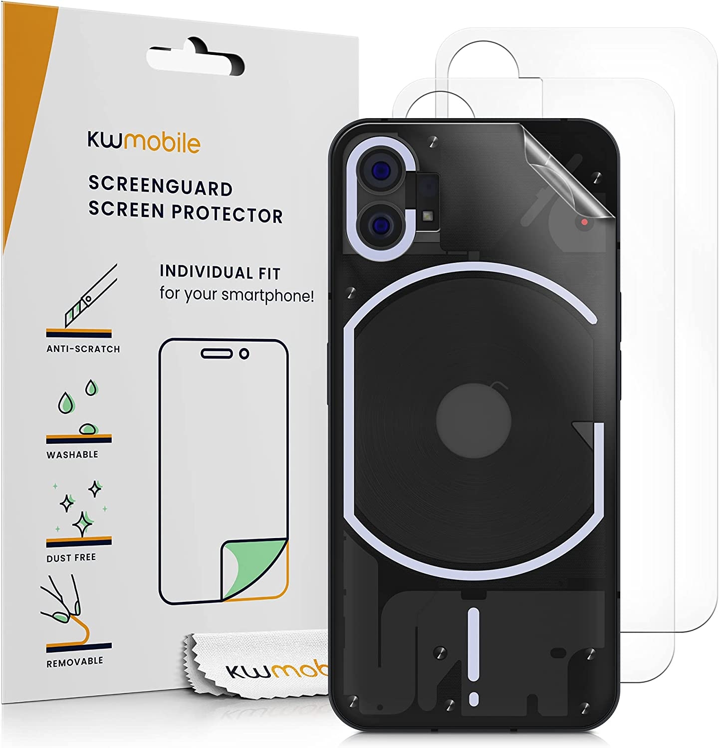 KWmobile Protective Film Back Side - Μεμβράνη Προστασίας Πλάτης Nothing Phone 1 - 3 Τεμάχια (59502.5)