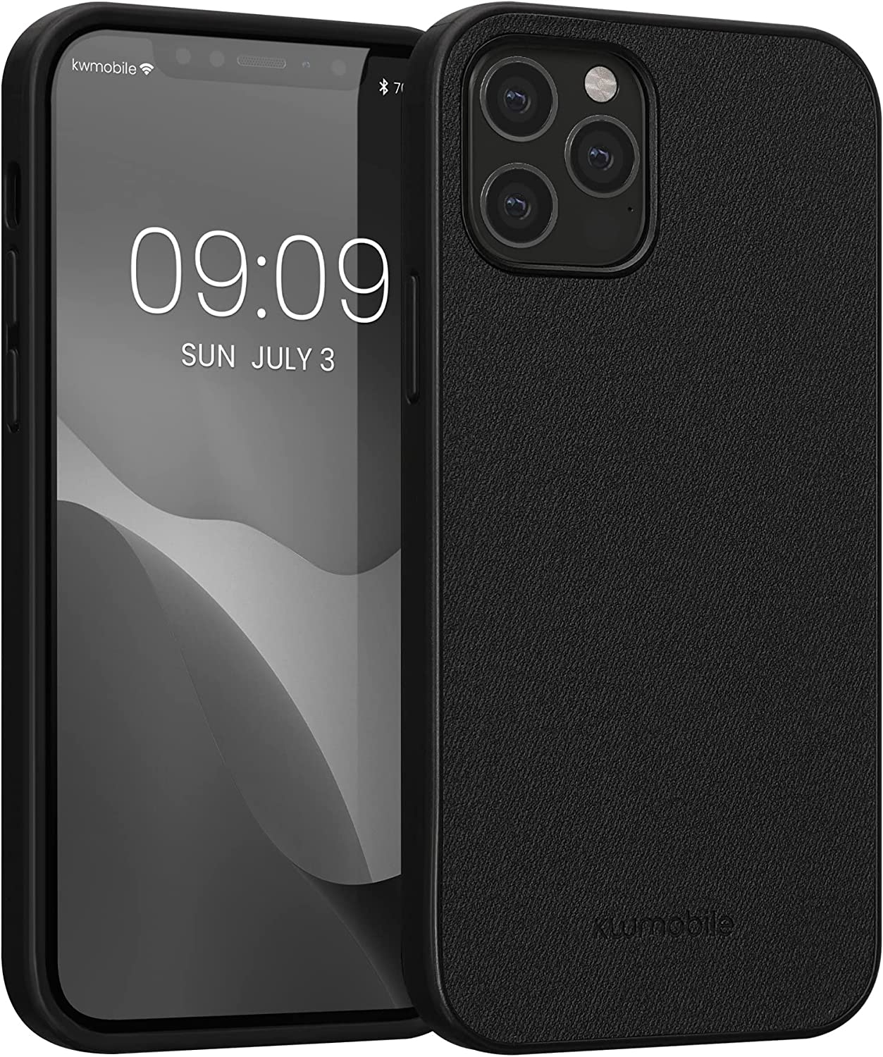 KWmobile PU Leather Hard Case - Σκληρή Θήκη με TPU Bumper - Apple iPhone 12 / 12 Pro - Jeans Anthracite